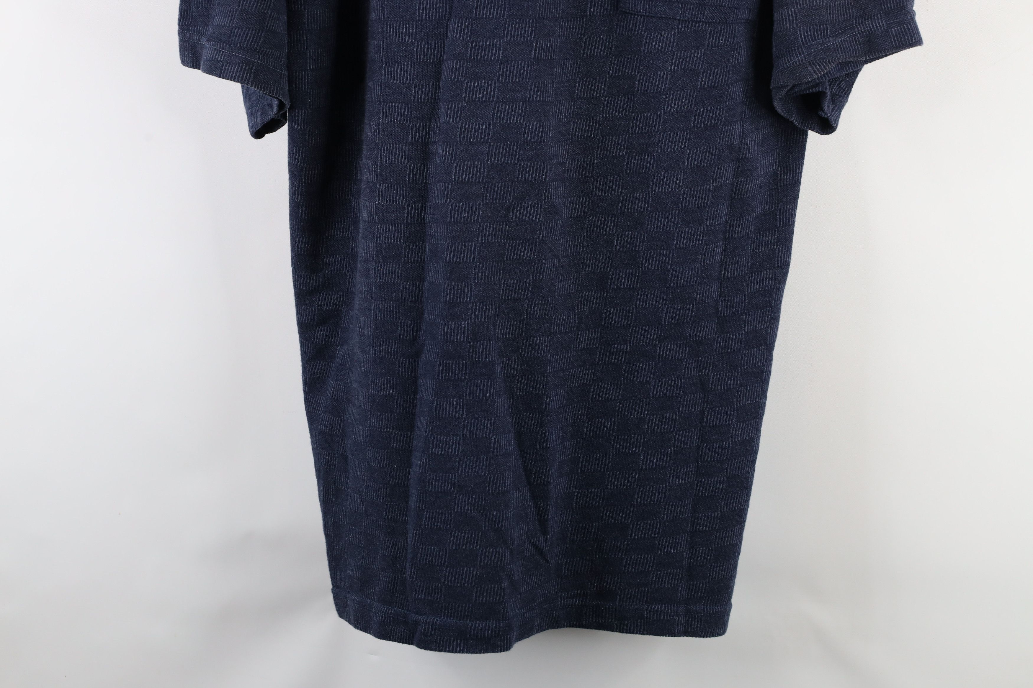 Vintage Vintage 90s Streetwear Checkered Knit Pocket T-Shirt Blue Size US L / EU 52-54 / 3 - 3 Thumbnail