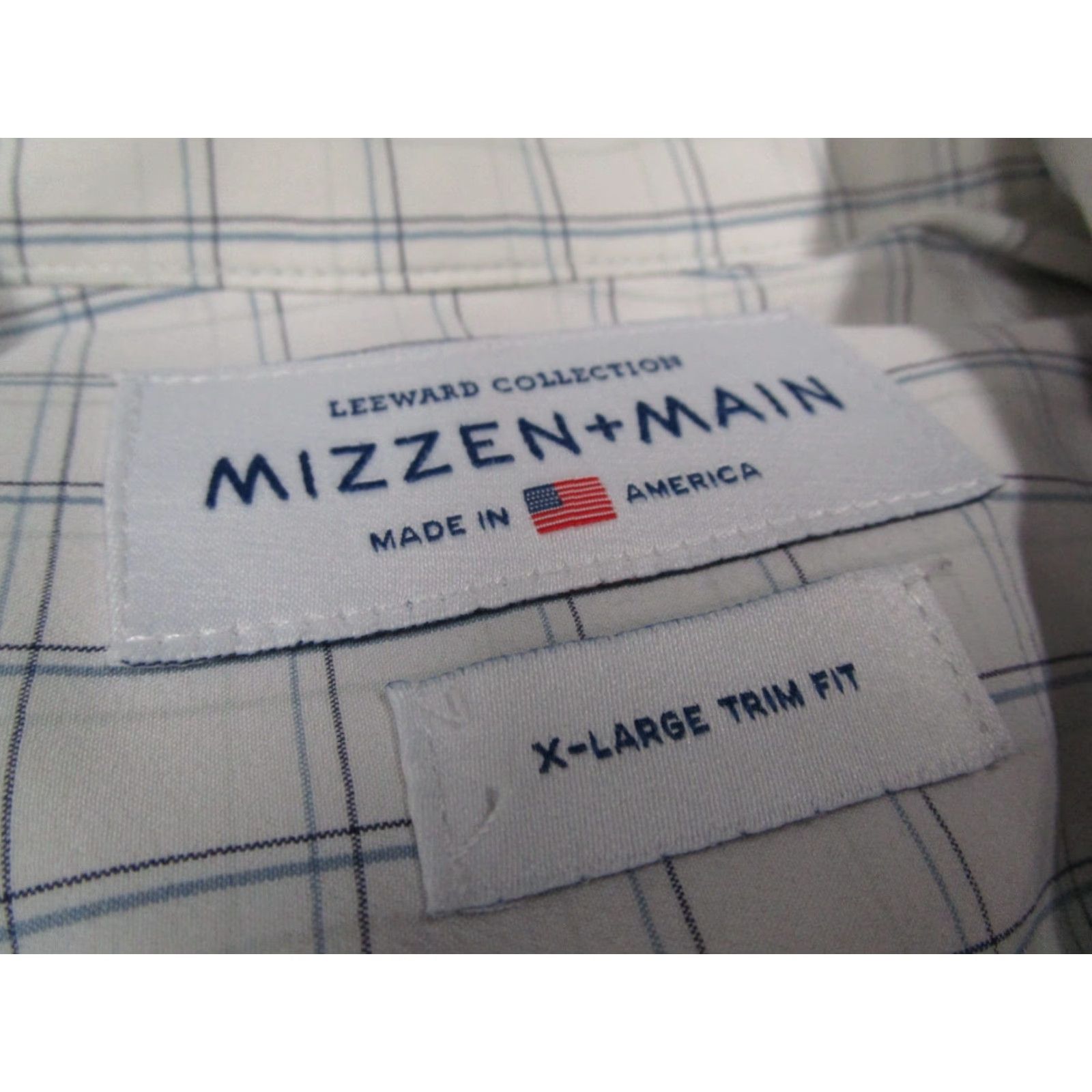 Mizzen+Main Mizzen+Main Shirt Men XL Trim Fit White Check Leeward Long Sleeve Button-Up Casual Work Size US XL / EU 56 / 4 - 3 Thumbnail