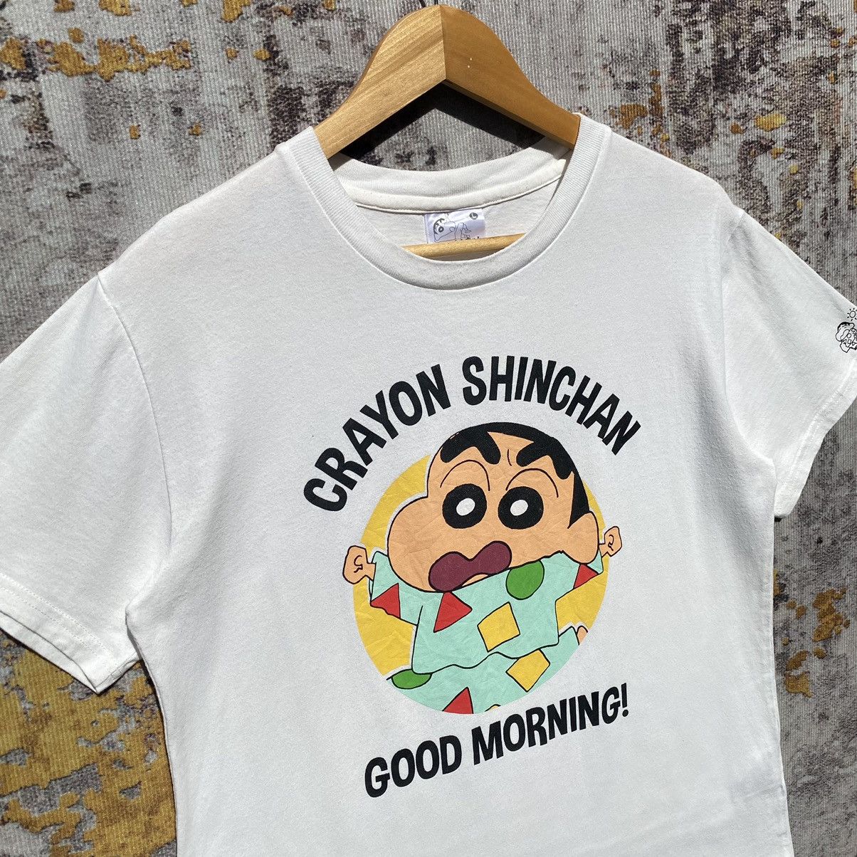 Anime Vintage Crayon Shinchan Good Morning Tee Japan Manga Series Size US S / EU 44-46 / 1 - 5 Thumbnail