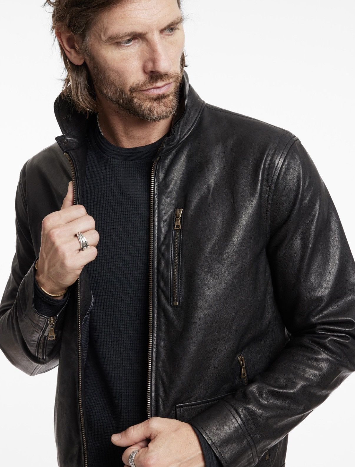 John Varvatos John Varvatos York Leather Jacket Size US L / EU 52-54 / 3 - 10 Thumbnail