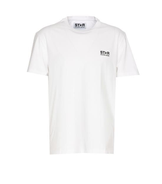 Tシャツ・カットソー GOLDEN  Men T Shirts GMP01220 P00087910283 White Golden Goose T-shirt with logo | Men's Clothing | Vitkac