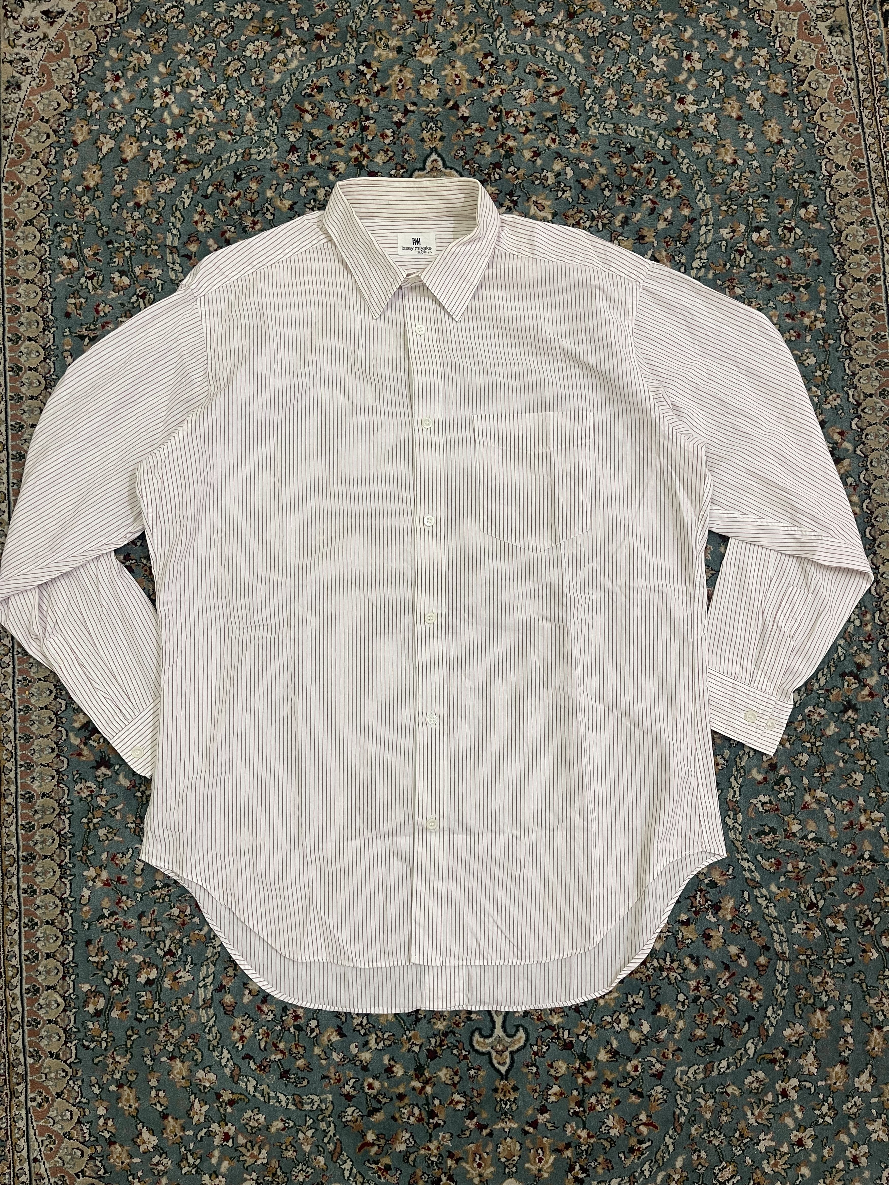 Issey Miyake × Vintage Vtg 80s Issey Miyake Circa Pinstripe Office Shirt Size US XL / EU 56 / 4 - 2 Thumbnail