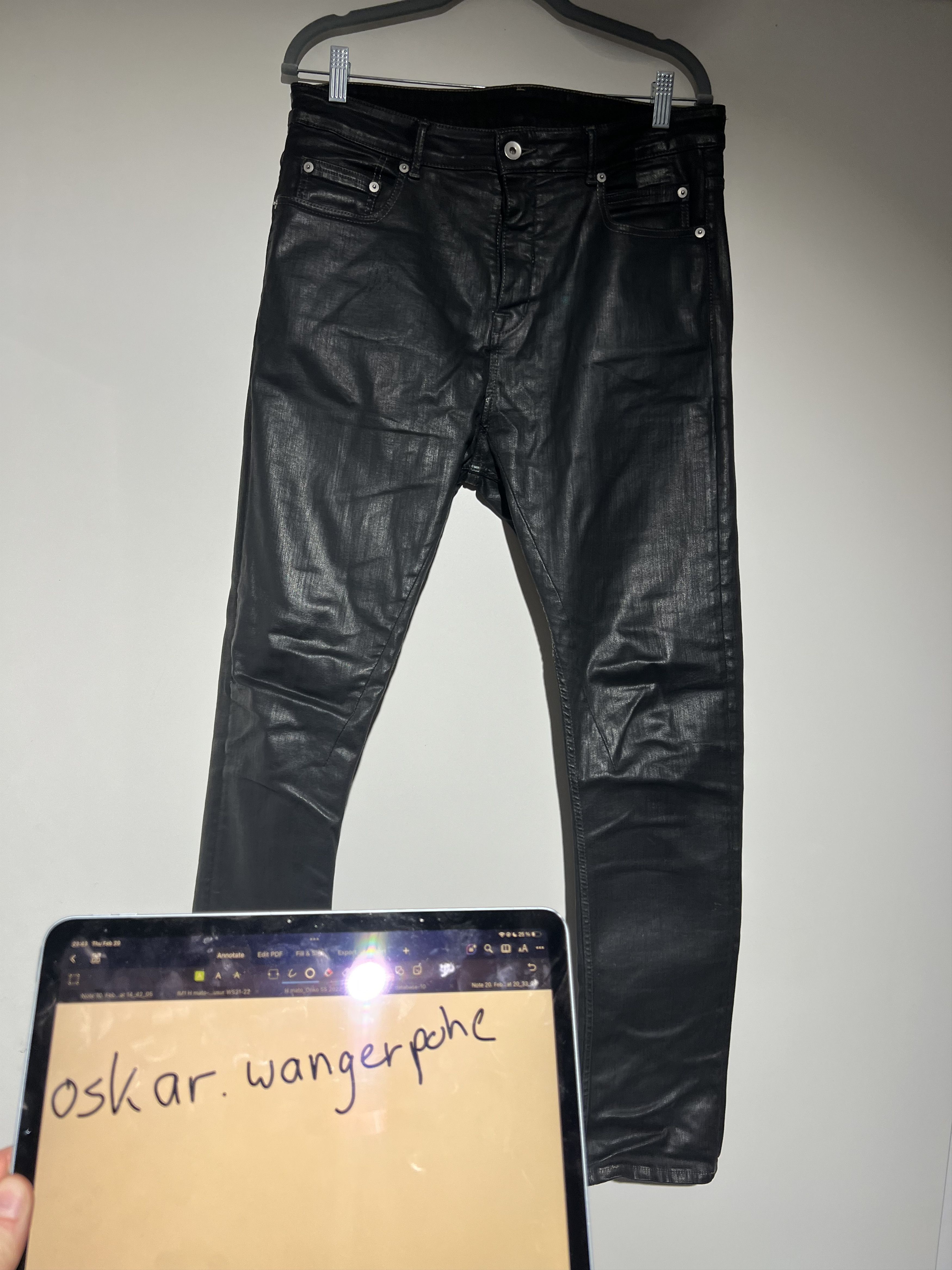 Rick Owens Drkshdw Rick Owens DRKSHDW Waxed Denim Detroit Cut SBW Size US 32 / EU 48 - 4 Thumbnail