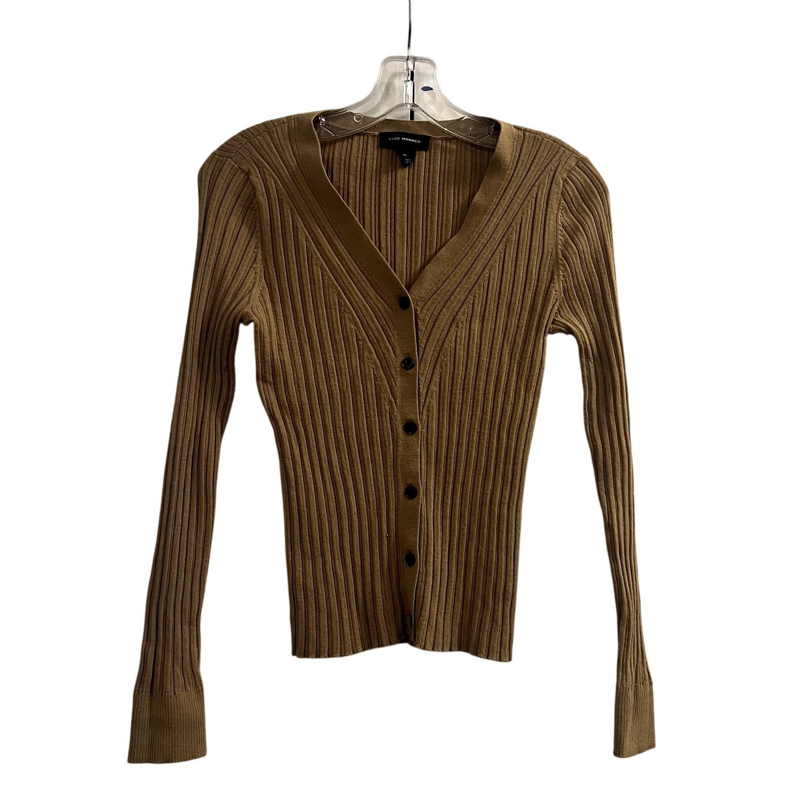 Club Monaco Club Monaco tan ribbed cardigan brown beige size M Size M / US 6-8 / IT 42-44 - 2 Thumbnail