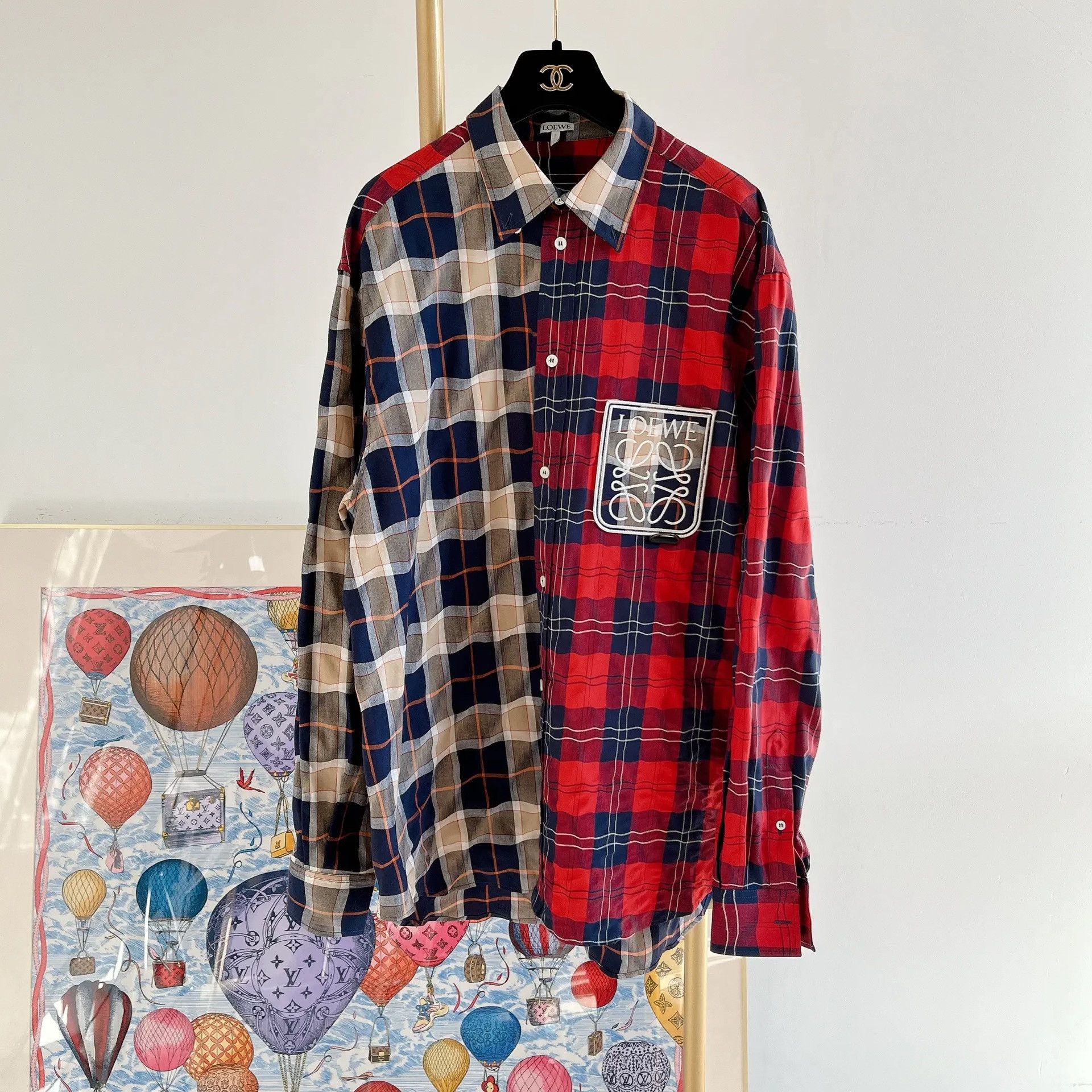 Loewe Loewe Colorblock Check Embroidered Shirt Size US XXS / EU 40 - 1 Thumbnail