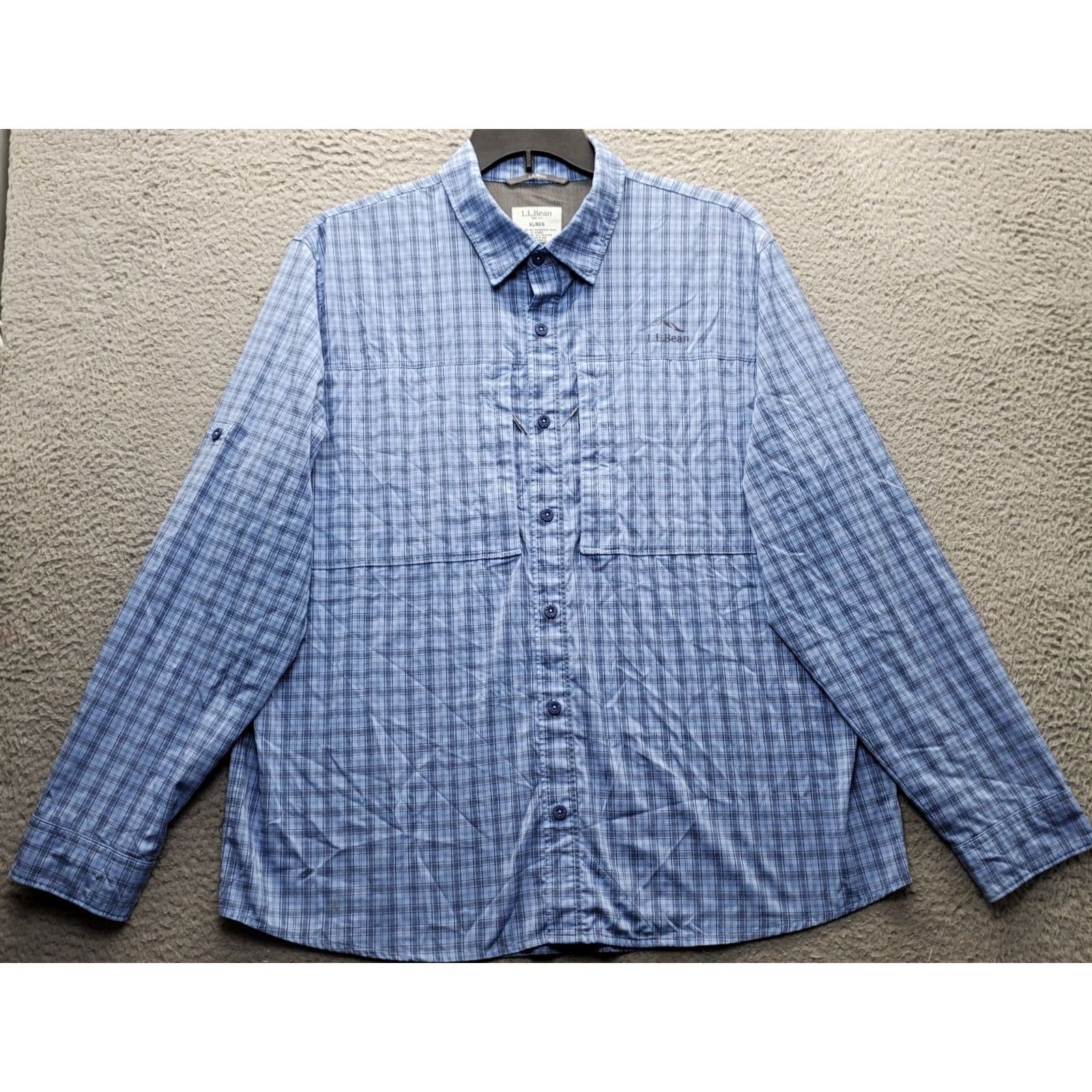 Vintage L.L. Bean Mens XL Vented Fishing Shirt Plaid Lined Regular Button-Up Folded Breathable Pockets Stretch Shirt Size US XL / EU 56 / 4 - 2 Thumbnail