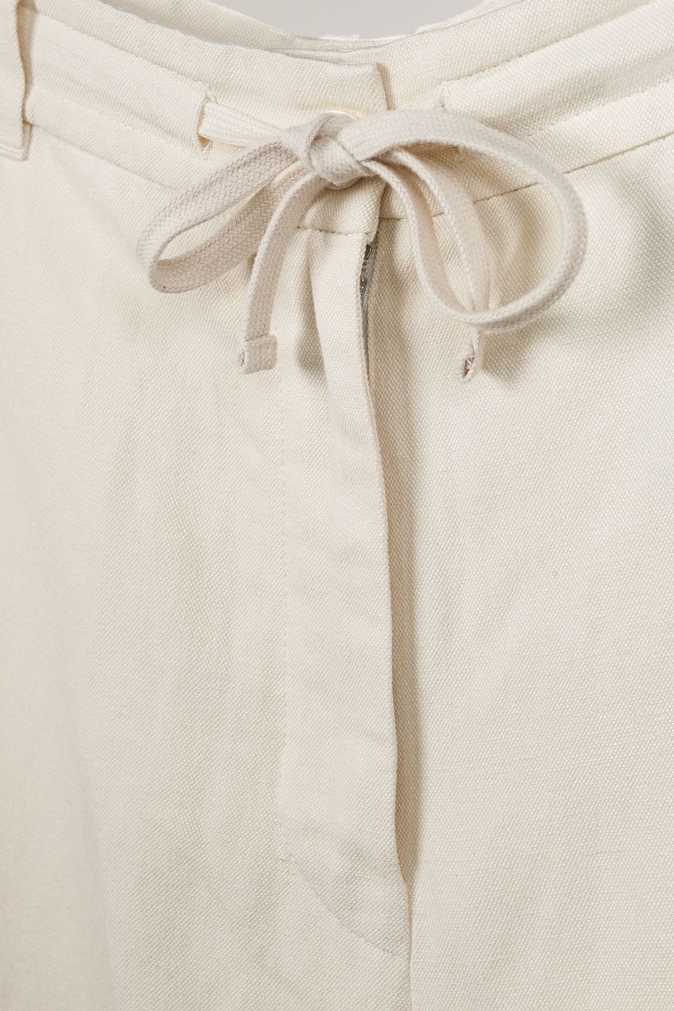 The Row The Row Beige Silk Linen Drawstring Pants Size 37" - 8 Thumbnail