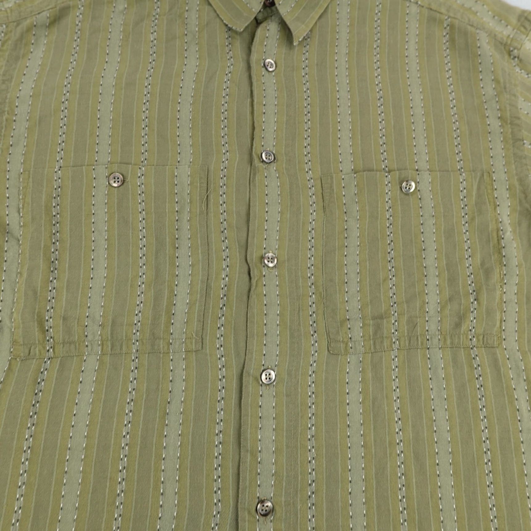 Zanella VINTAGE Zanella Button-Up Shirt Mens Medium Green Stripes Long Sleeve Made in Italy Classic Designer Size US M / EU 48-50 / 2 - 3 Thumbnail