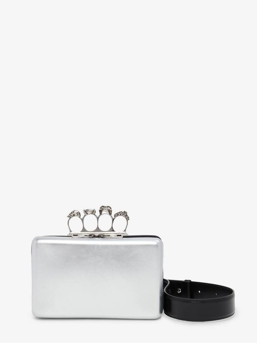 Alexander McQueen o1w1db10725 Size:OS/The knuckle Twisted Clutch in Silver Size ONE SIZE - 1 Thumbnail