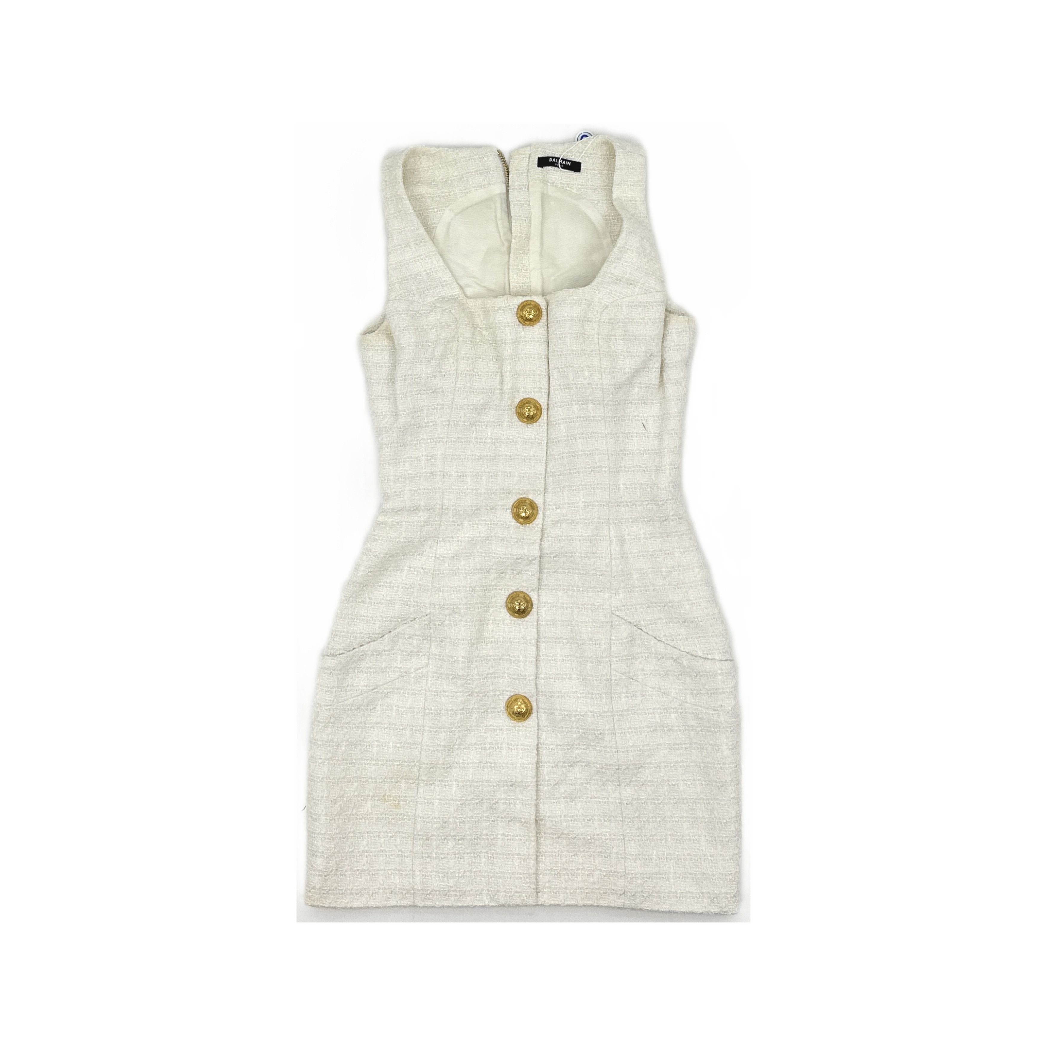 Balmain Balmain Gold Button Tweed Mini Dress Size 36 Size XS / US 0-2 / IT 36-38 - 1 Thumbnail
