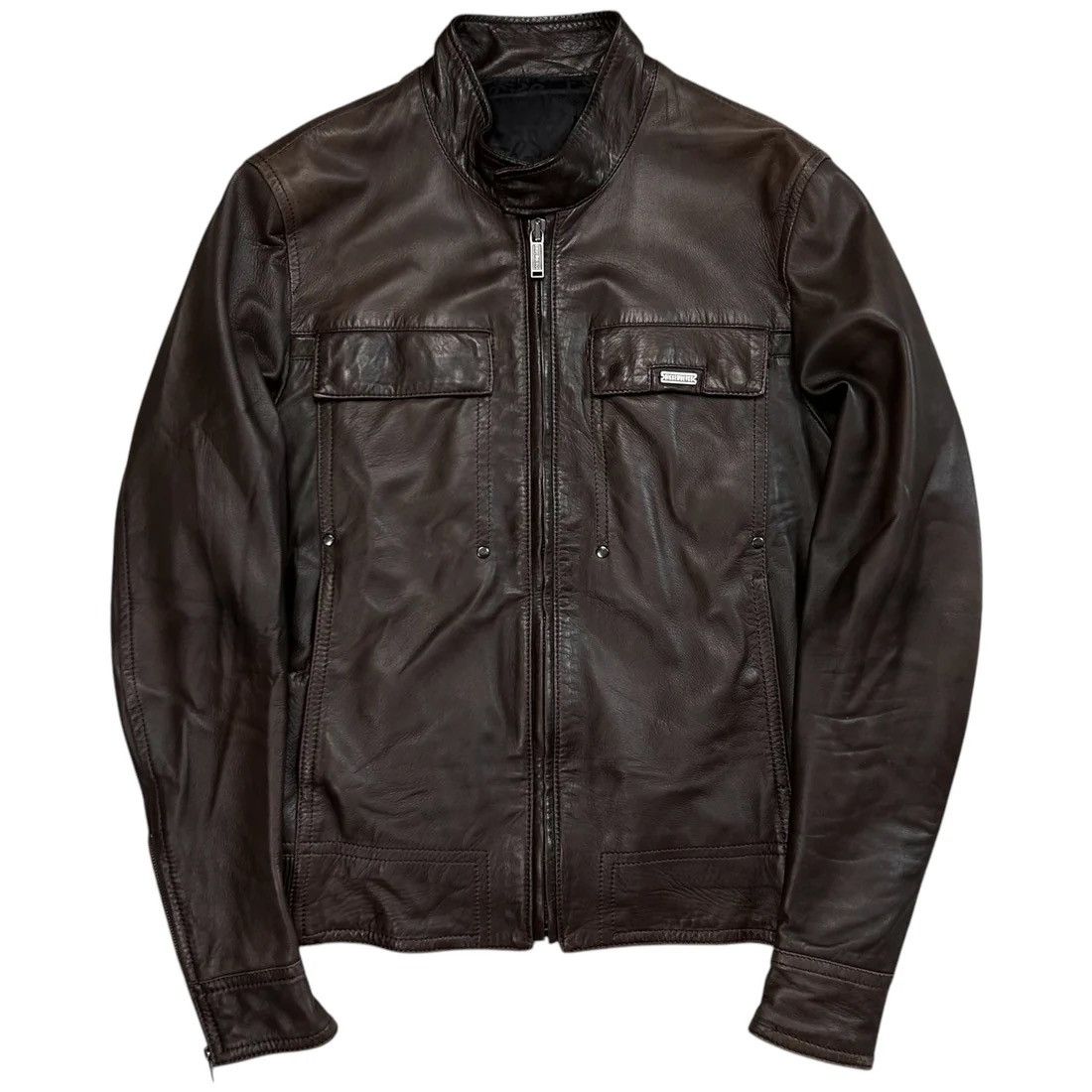 Dirk Bikkembergs Dirk Bikkembergs Cargo Racer Bomber Leather Jacket Size US M / EU 48-50 / 2 - 1 Thumbnail