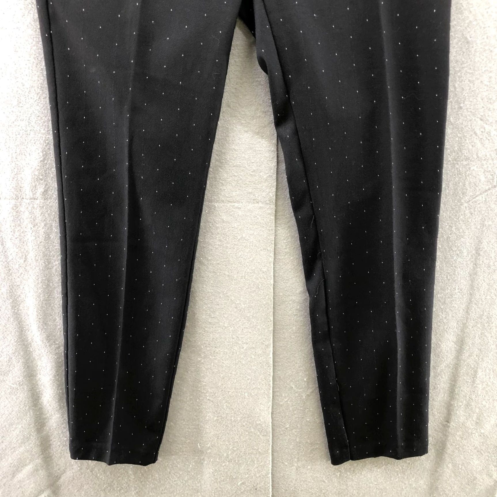Zara Zara Dress Pants Womens S Black Polka Dot Slim Straight Leg Mid Rise Comfort Waist Dress Pants Women Size 28" / US 6 / IT 42 - 5 Thumbnail