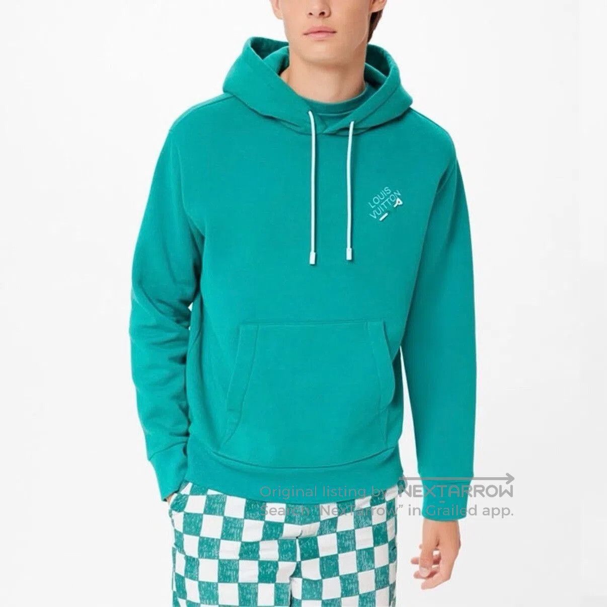 Louis Vuitton lv embroidered hoodie in lake green. Size US M / EU 48-50 / 2 - 6 Thumbnail