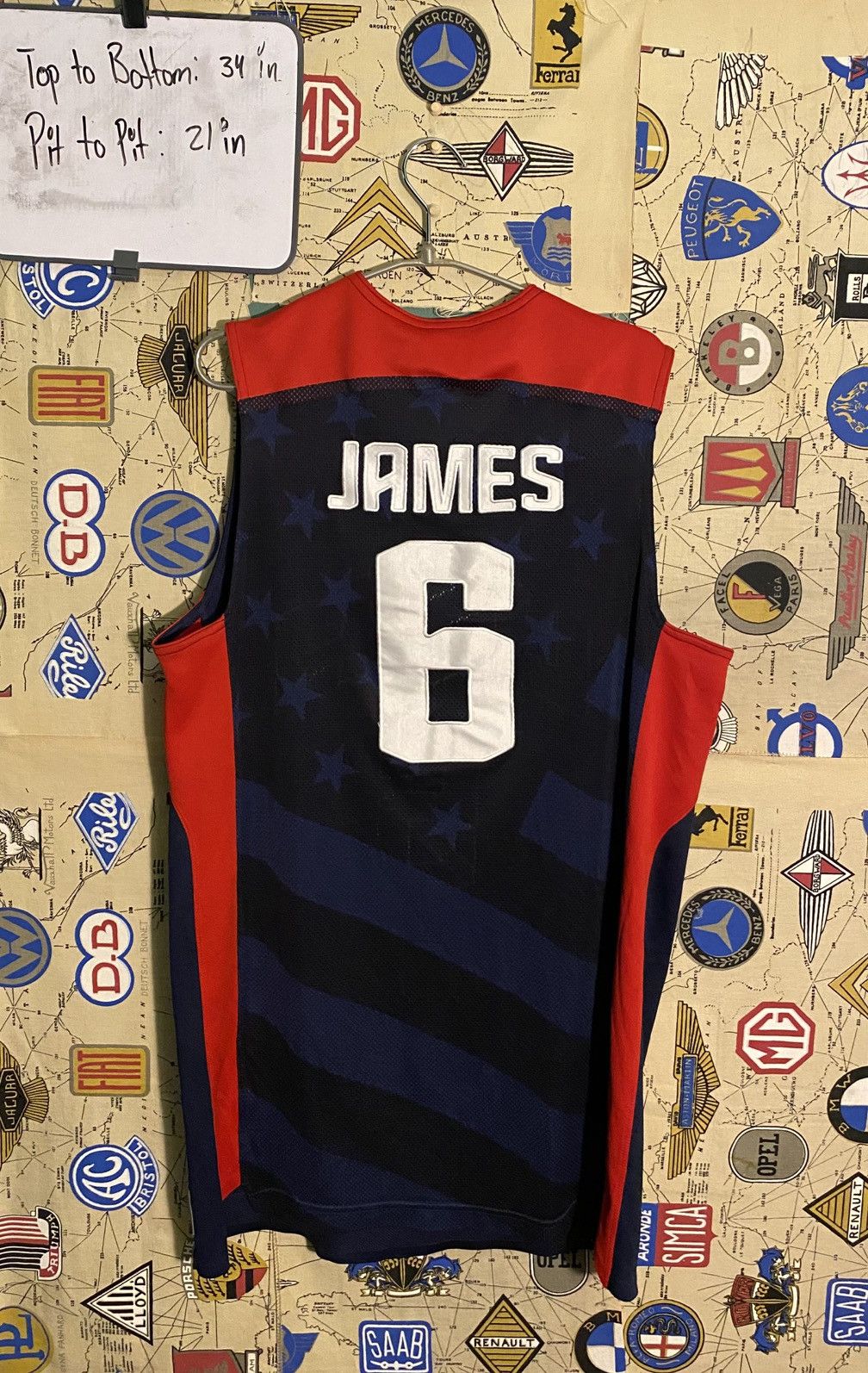 NBA Vintage USA Basketball Team Lebron James Jersey Size US M / EU 48-50 / 2 - 3 Thumbnail
