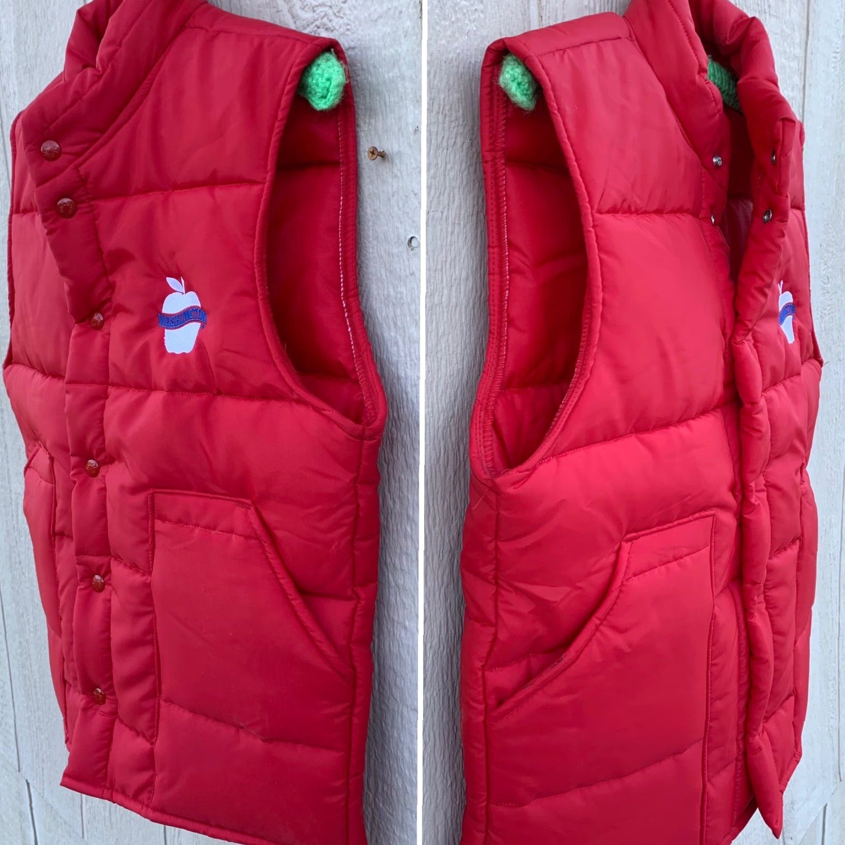 Vintage Vtg Washington Apple Embroidered Puffer Vest King Louie Union Made 70s 80s M Red Nylon Puffer Jacket Womens/Mens? Size US M / EU 48-50 / 2 - 2 Thumbnail