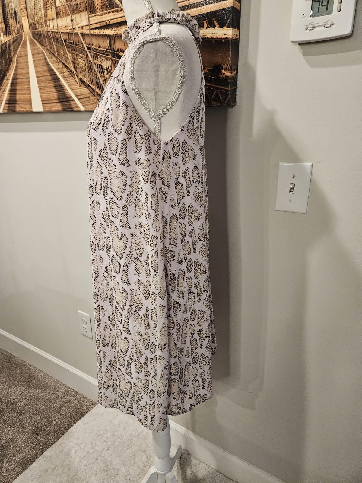 Designer She + Sky Snakeskin Print Halter Dress #249 Size M / US 6-8 / IT 42-44 - 2 Thumbnail