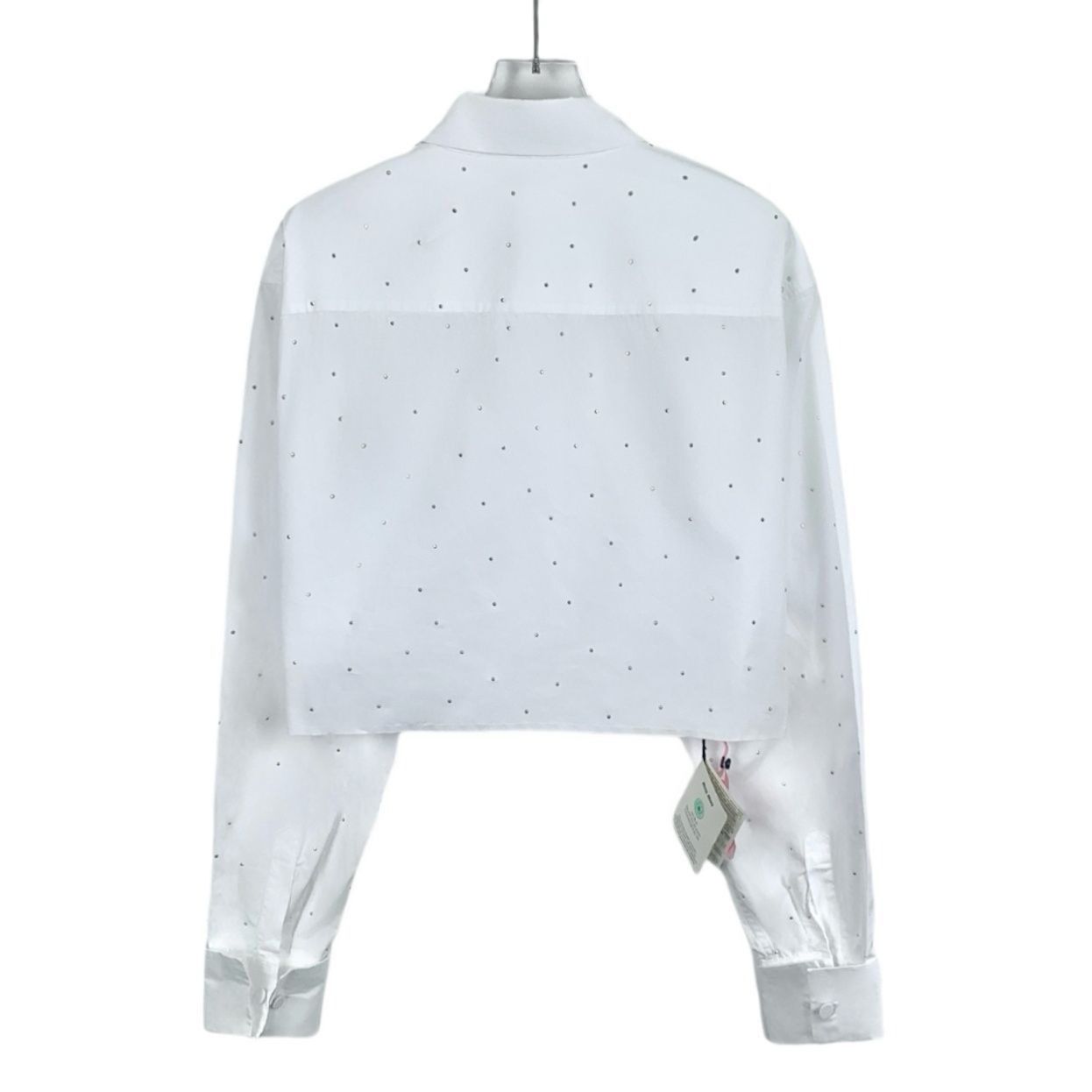 Miu Miu Miu Miu 2022 White Embellished Letter Embroidery Cotton Polo Size M / US 6-8 / IT 42-44 - 8 Thumbnail