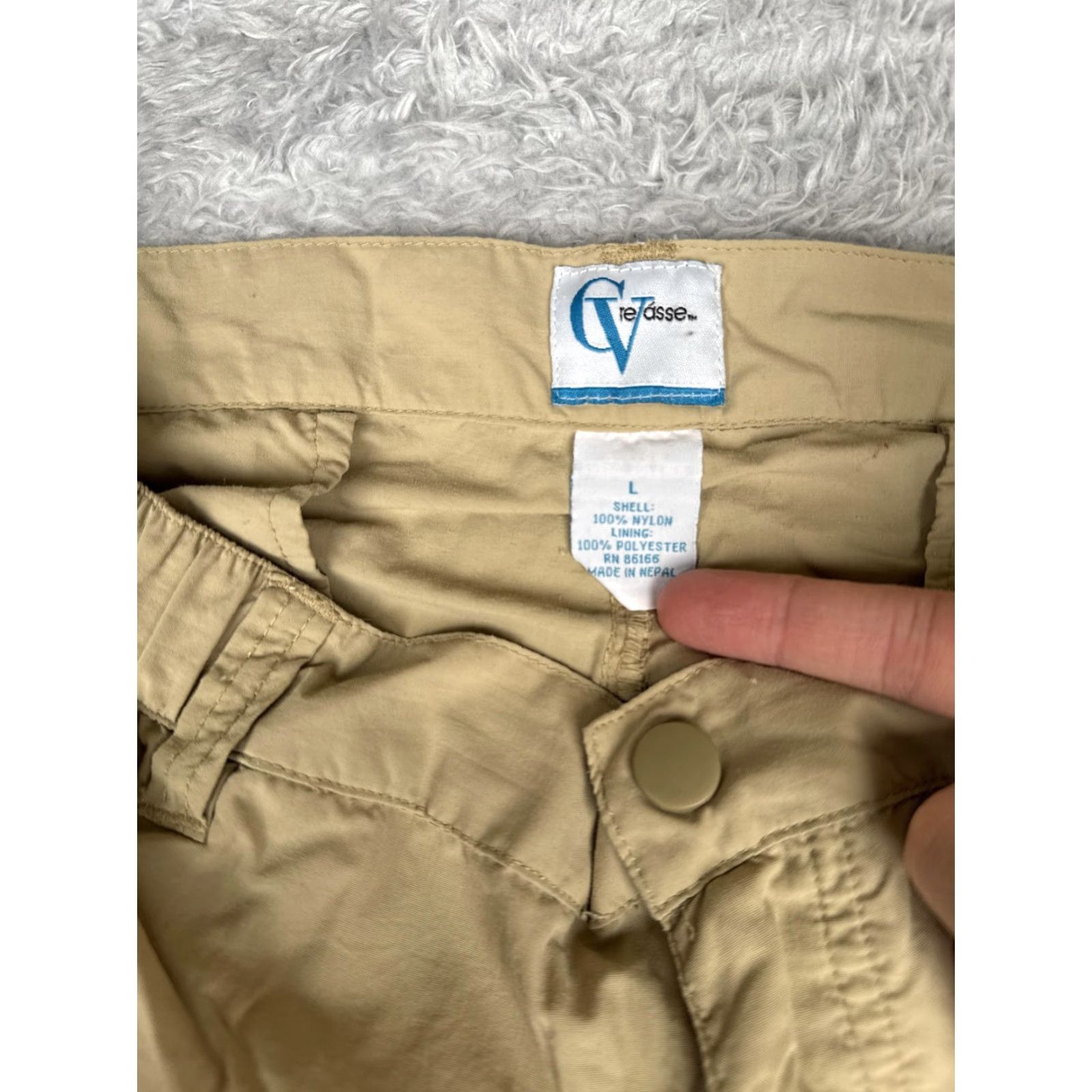 Vintage CVetasse Pants Mens Large Tan Nylon Cargo Hiking Outdoor Zip Ankle Trekking Pants Size US 33 - 6 Thumbnail