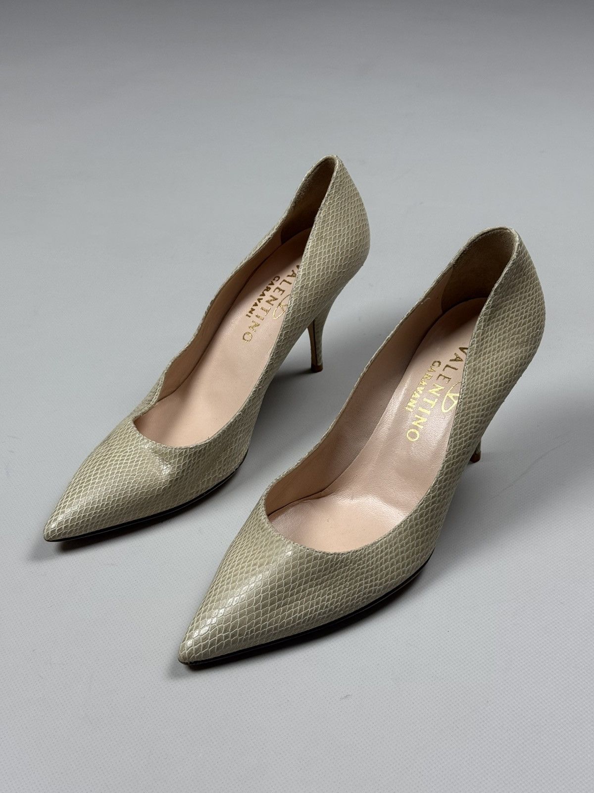 Valentino Valentino Garavani Snakeskin Pattern Leather Heels Shoes Size US 10 / IT 40 - 10 Thumbnail