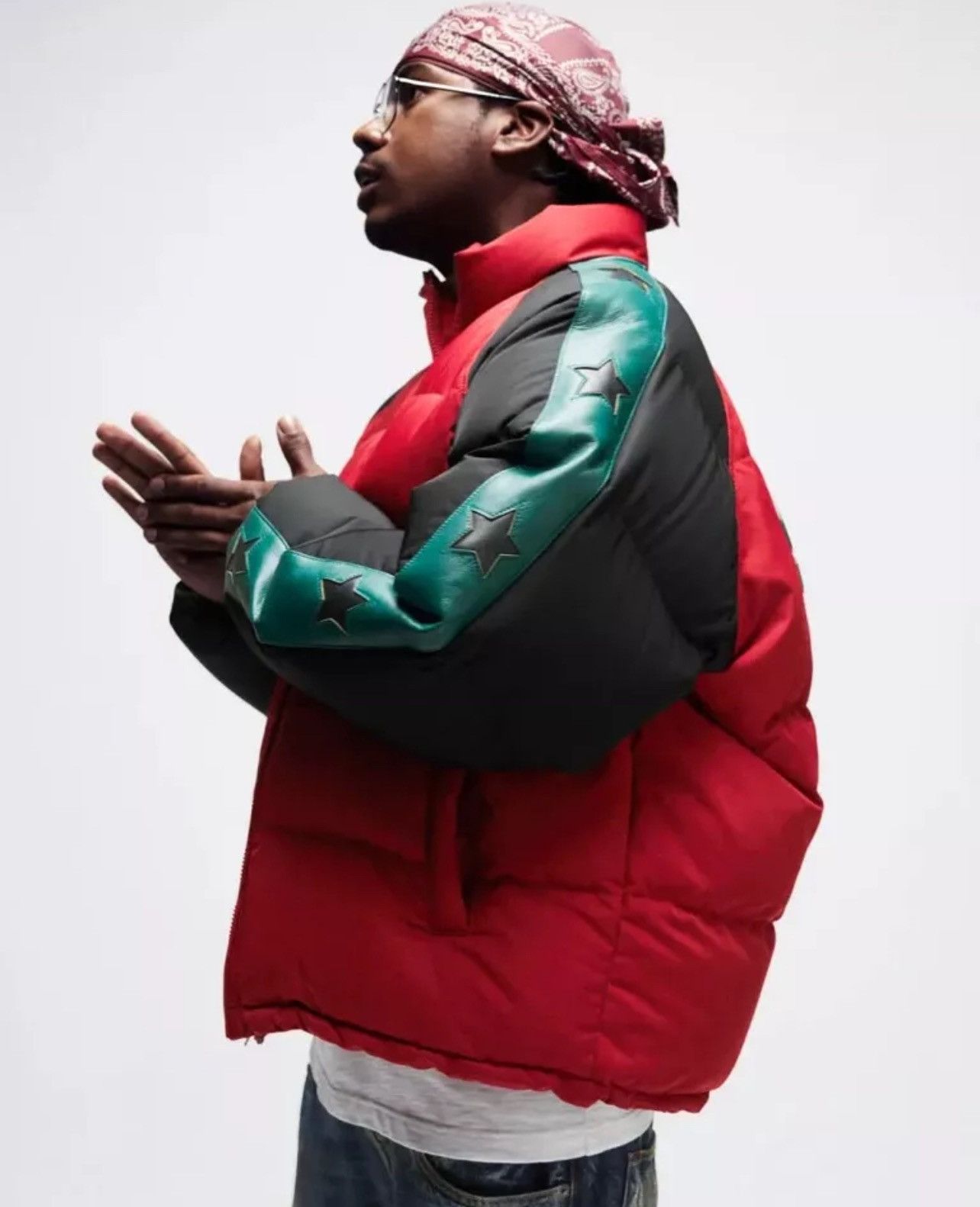 Supreme Supreme FW23 Star Sleeve Down Puffer Jacket Red Size Large Size US L / EU 52-54 / 3 - 5 Thumbnail