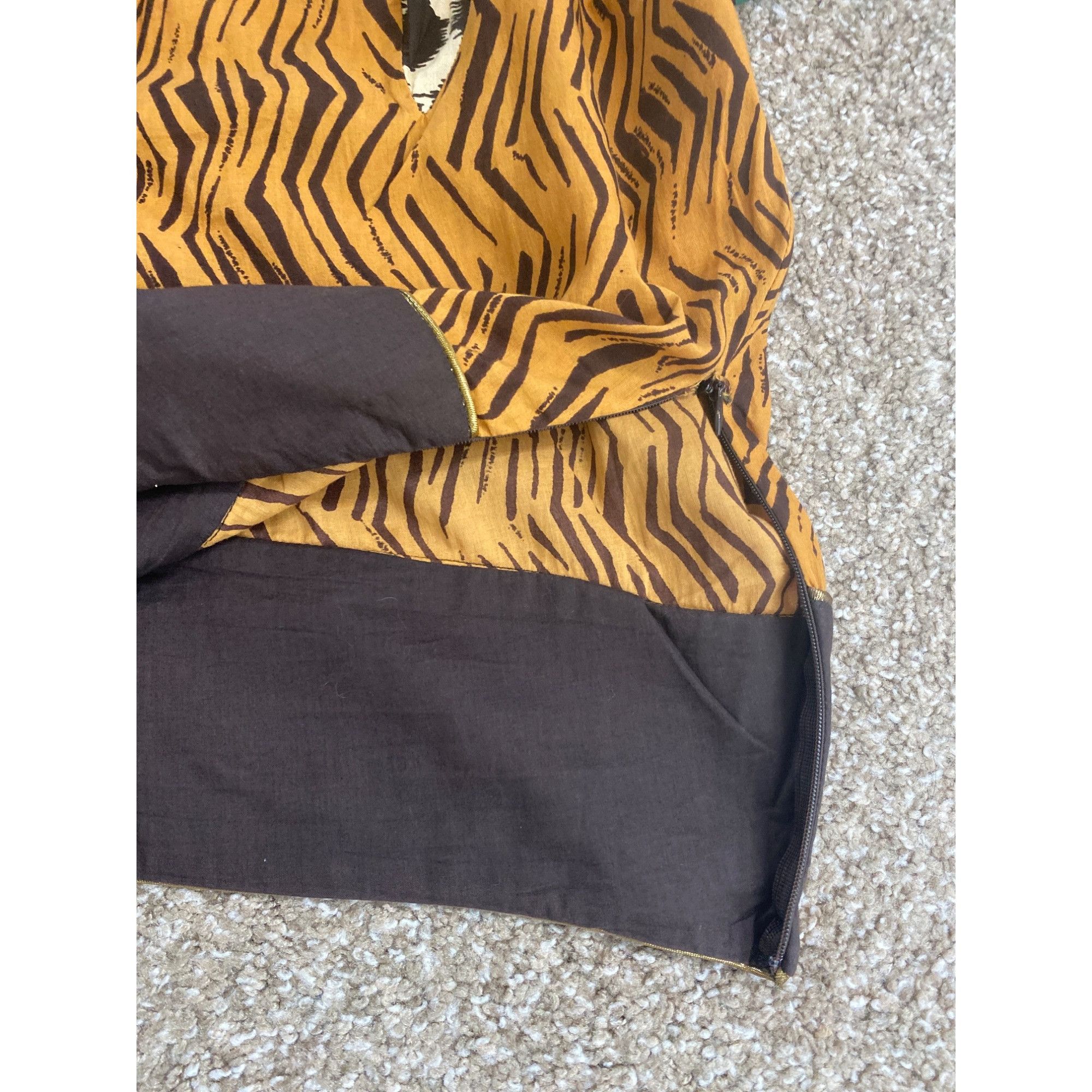 Vintage JULIE G. WOMEN'S JUNGLE BOHEMIAN PLEATED FULL SKIRT SZ L Size 30" / US 8 / IT 44 - 5 Thumbnail
