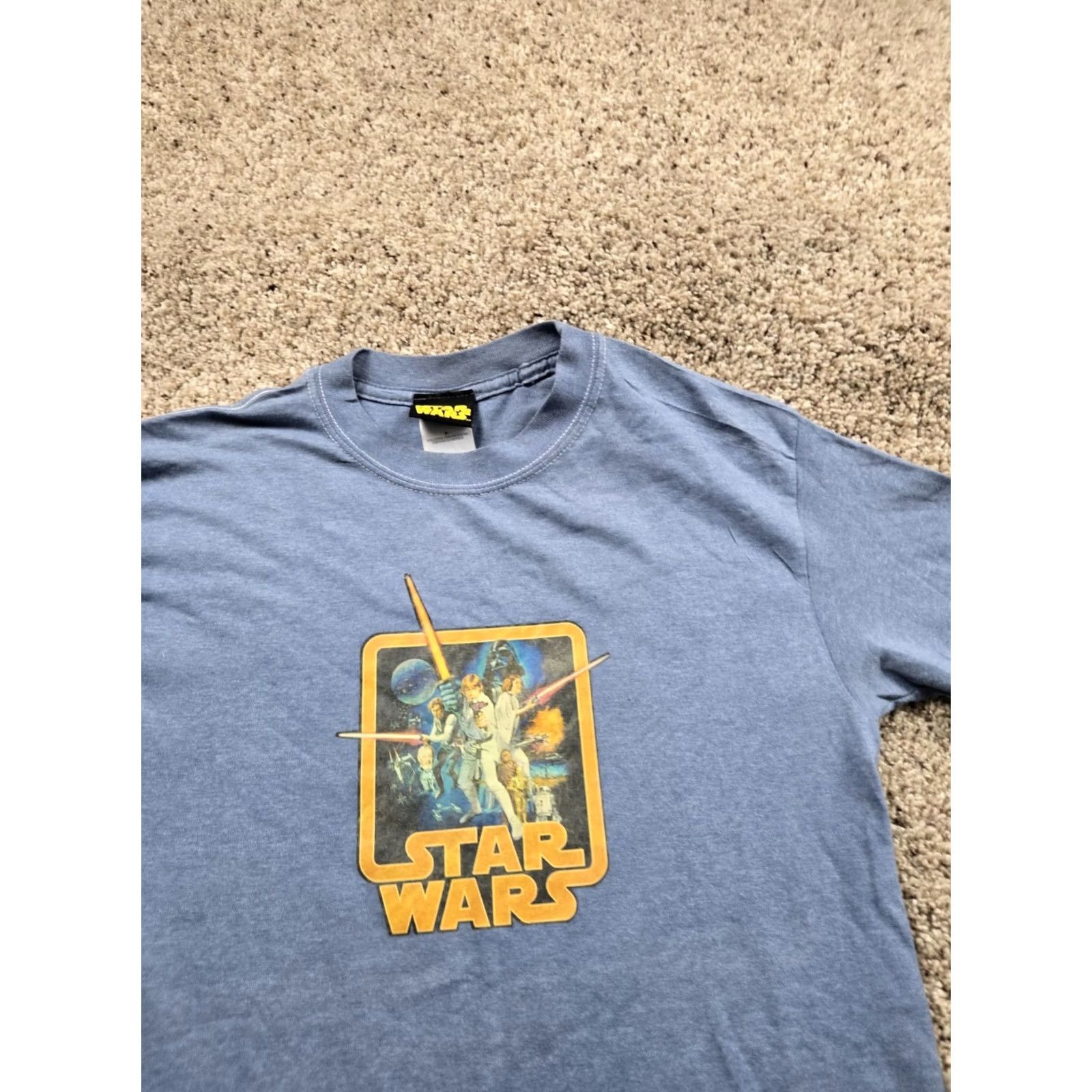 Hope VINTAGE Lucasfilm Star Wars T-Shirt Mens Small Blue Luke Skywalker 2005 100% Cotton Shirt Short Sleeve Crew Neck Size US S / EU 44-46 / 1 - 3 Thumbnail