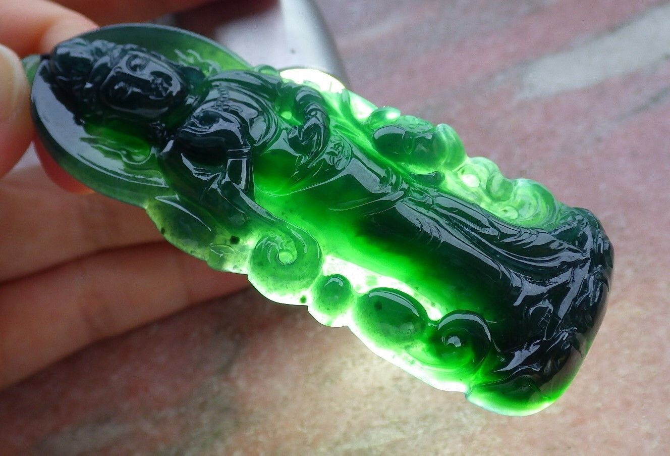 Other 106927 VS Certified Jadeite Jade Green pendant Guanyin Size ONE SIZE - 2 Thumbnail