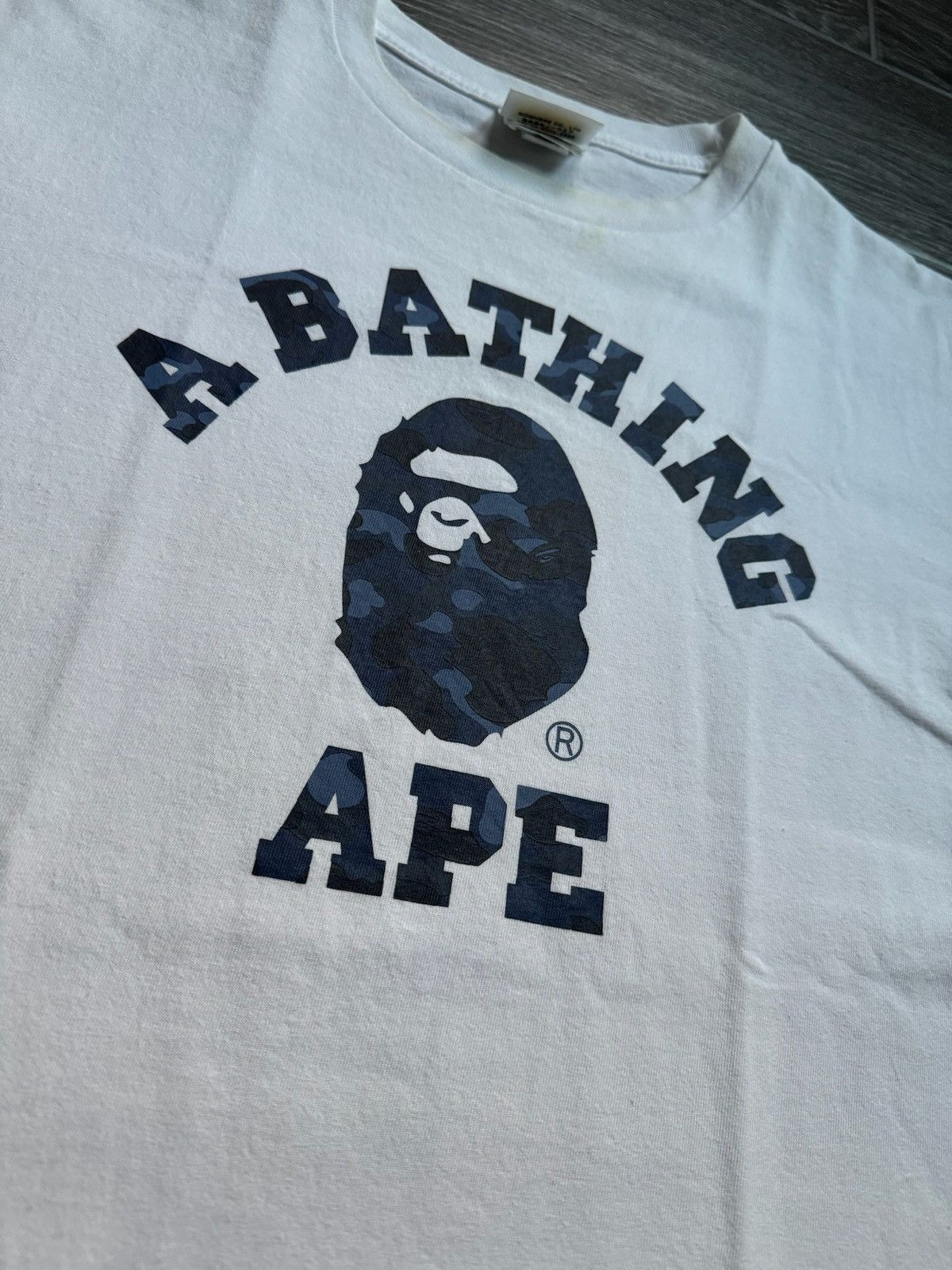 Bape Bape blue camo college T-shirt Size US M / EU 48-50 / 2 - 2 Thumbnail