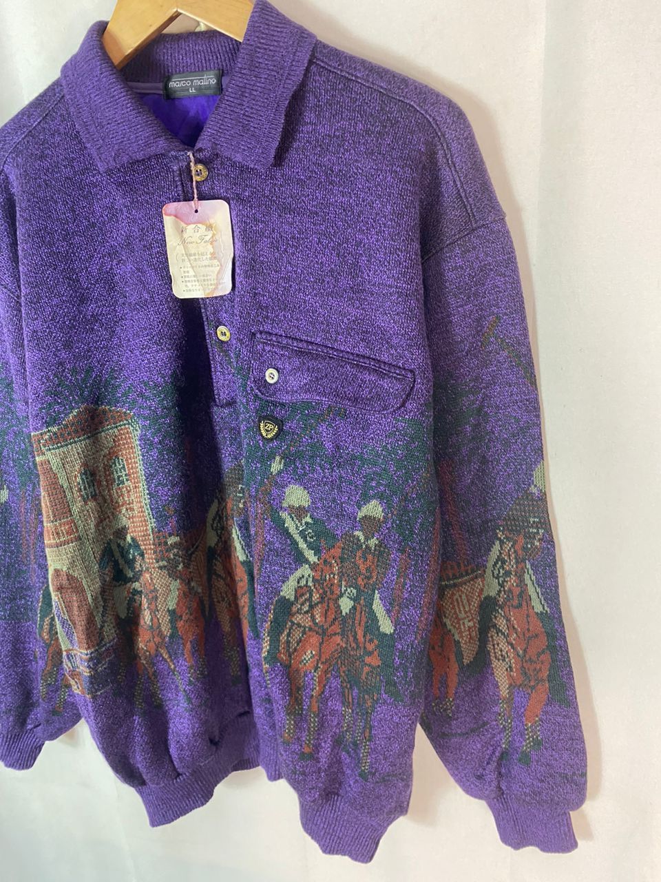 Designer × Japanese Brand × Vintage Vintage Marco malino fullprint wool sweatshirt Size US M / EU 48-50 / 2 - 5 Thumbnail