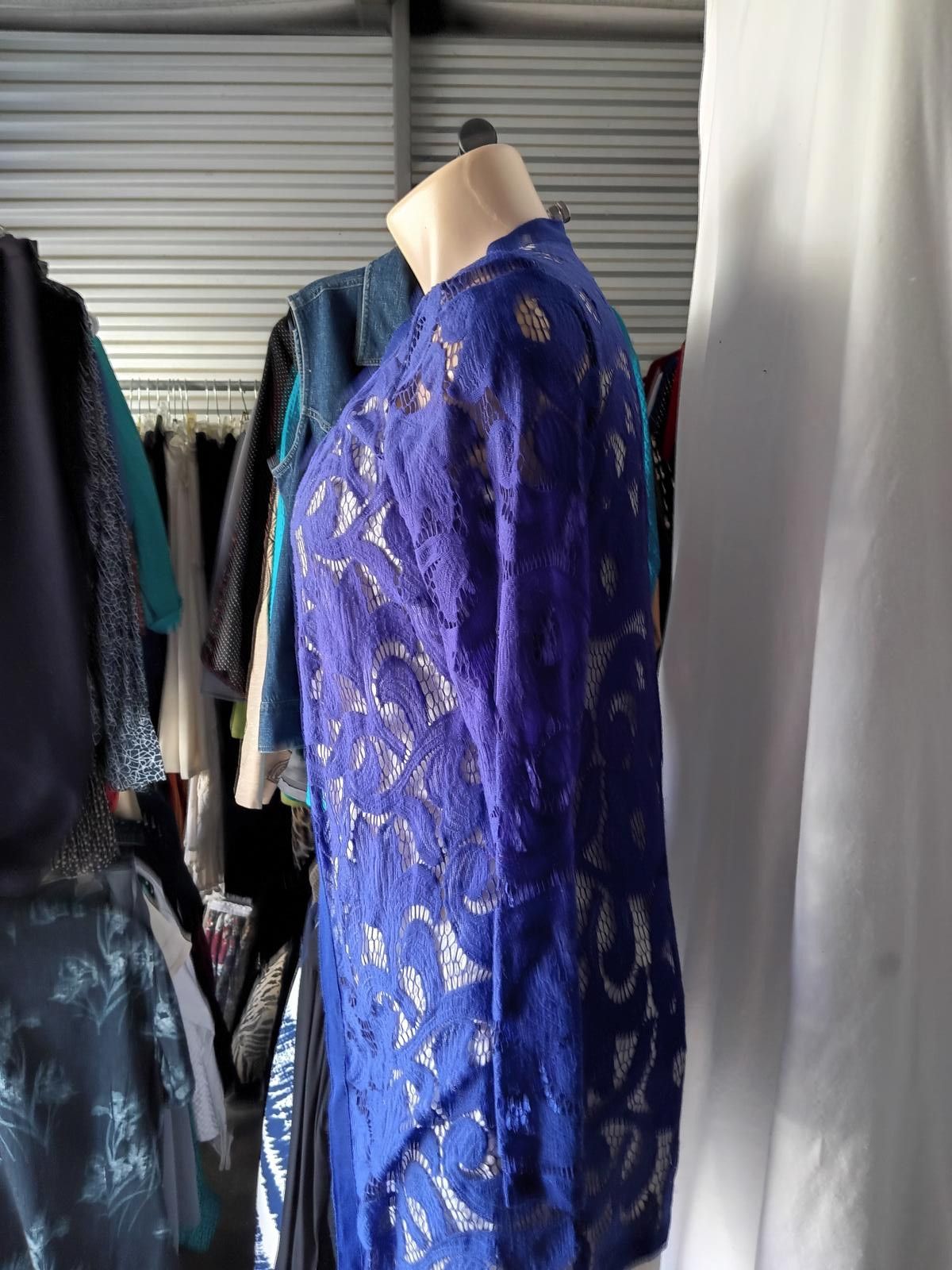Chicos Chico's Elegant Blue Lace Kimono Size XS / US 0-2 / IT 36-38 - 2 Thumbnail