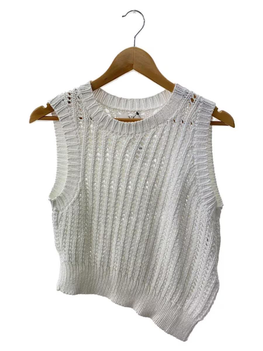 Asymmetrical Open Stitch Knit Sweater Vest