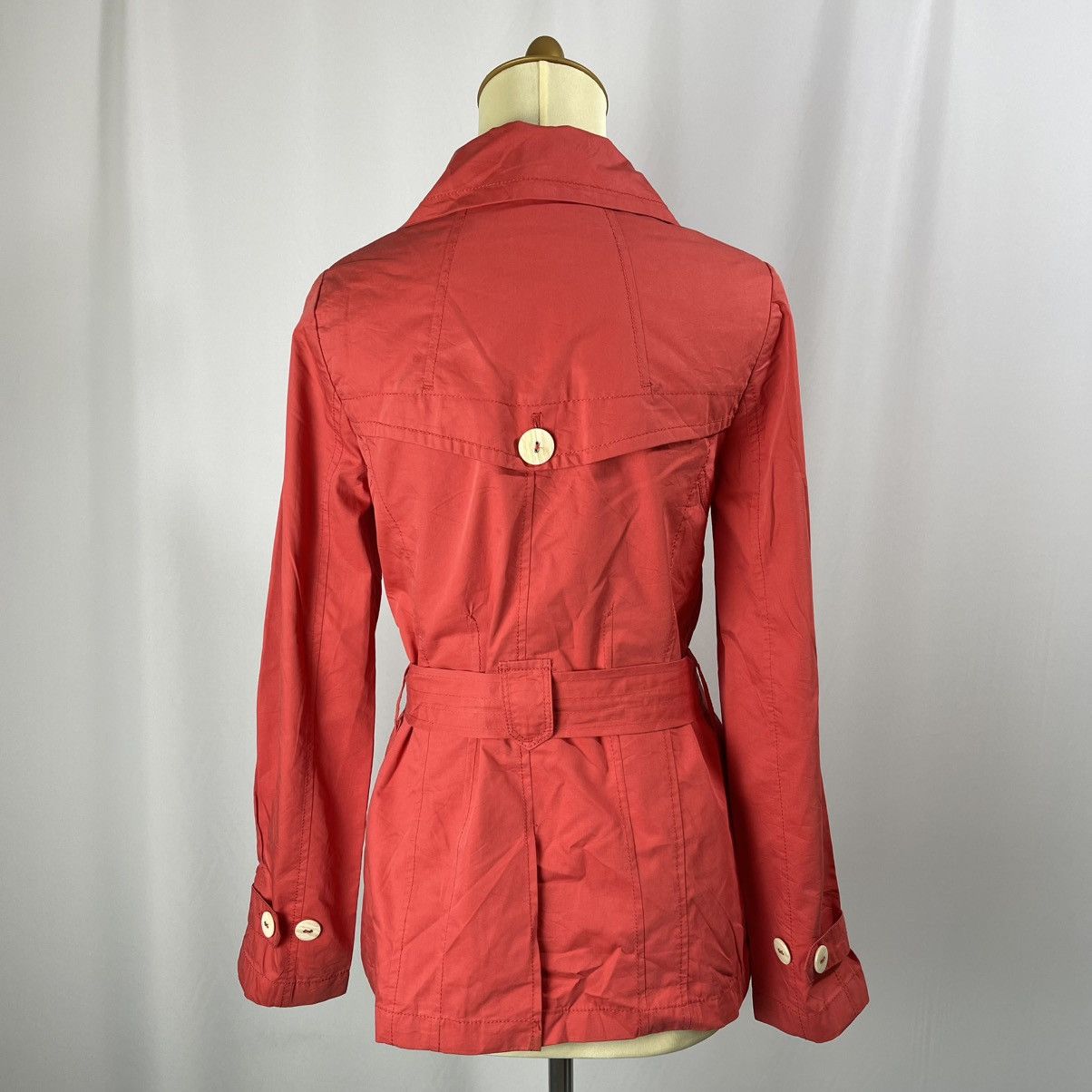 Sisley Sisley Fox Red Double-Breasted Trench Coat Size L / US 10 / IT 46 - 5 Thumbnail