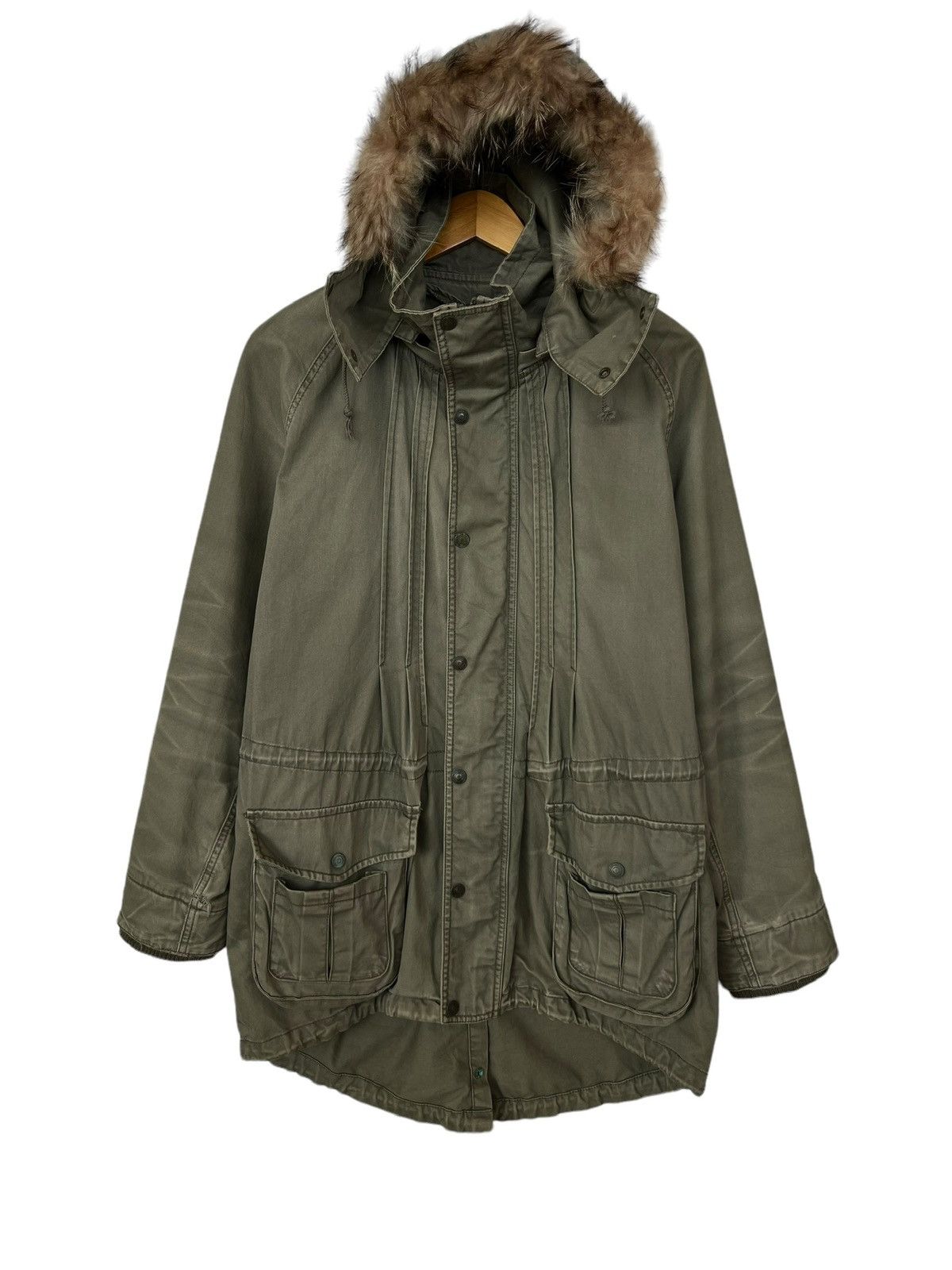 Japanese Brand No Name Japanese Multipocket Green Fur Parkas Size US M / EU 48-50 / 2 - 2 Thumbnail