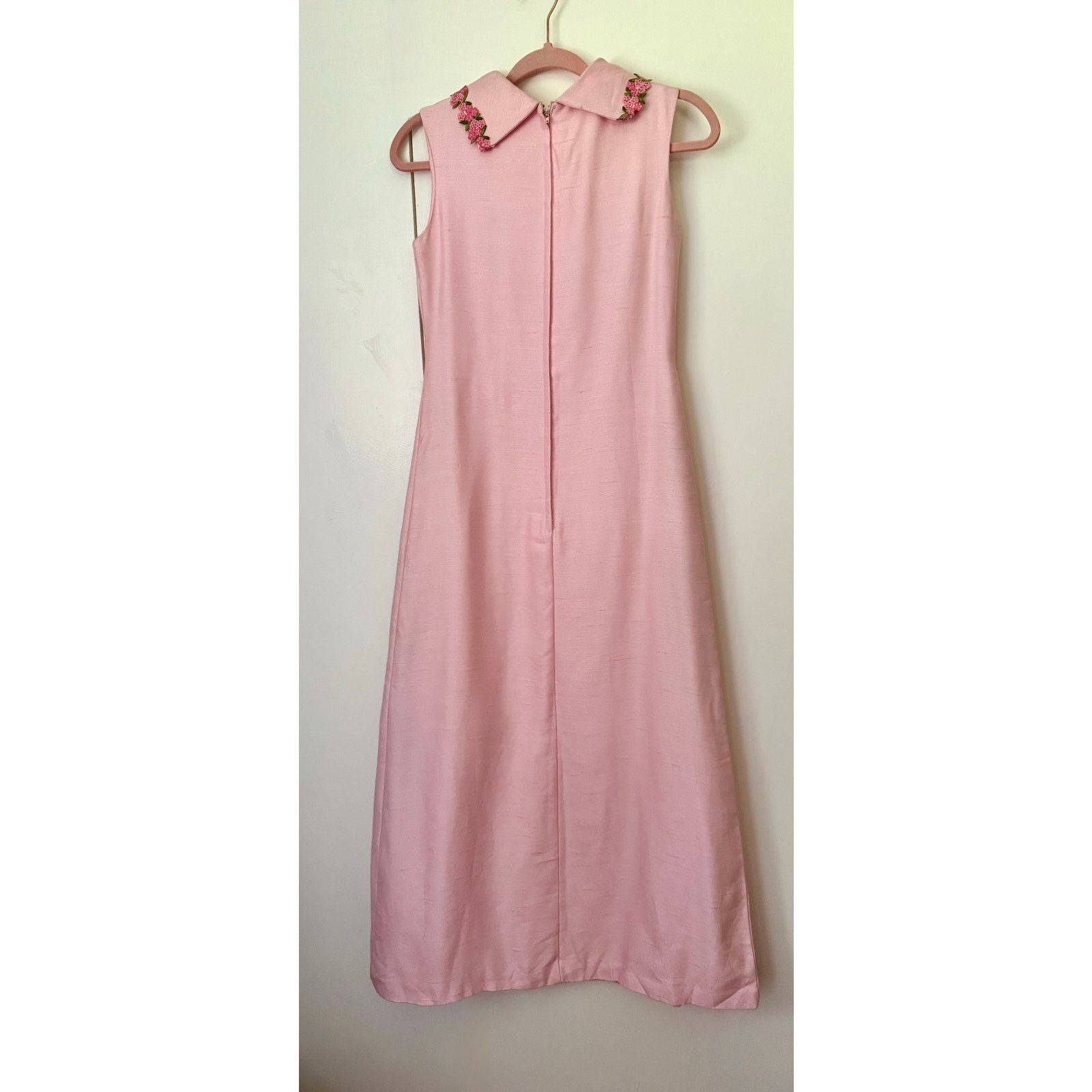 Vintage Vintage 60’s Light Pink Floral Maxi Dress XS Small Romantic Size XS / US 0-2 / IT 36-38 - 2 Thumbnail