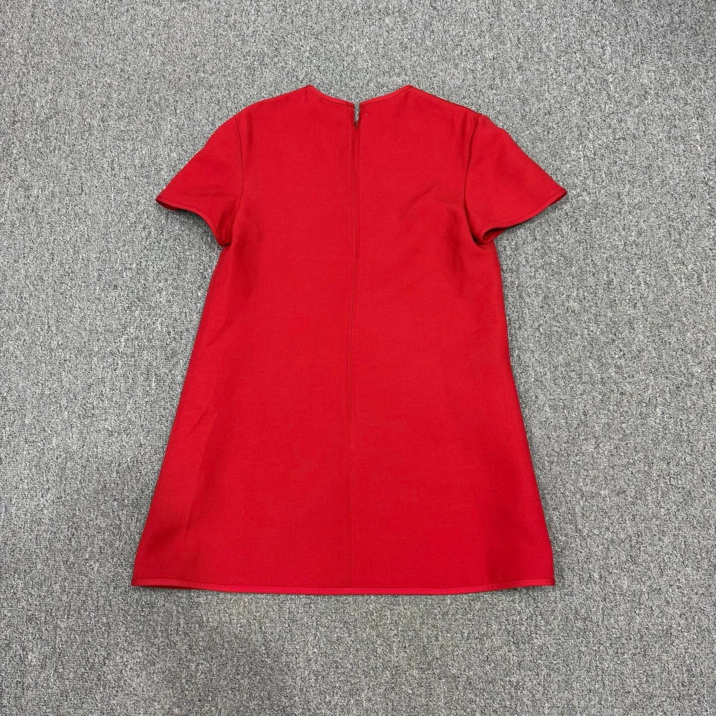 Valentino Valentino 25 SS VLOGO pocket red silk wool dress Size M / US 6-8 / IT 42-44 - 2 Thumbnail