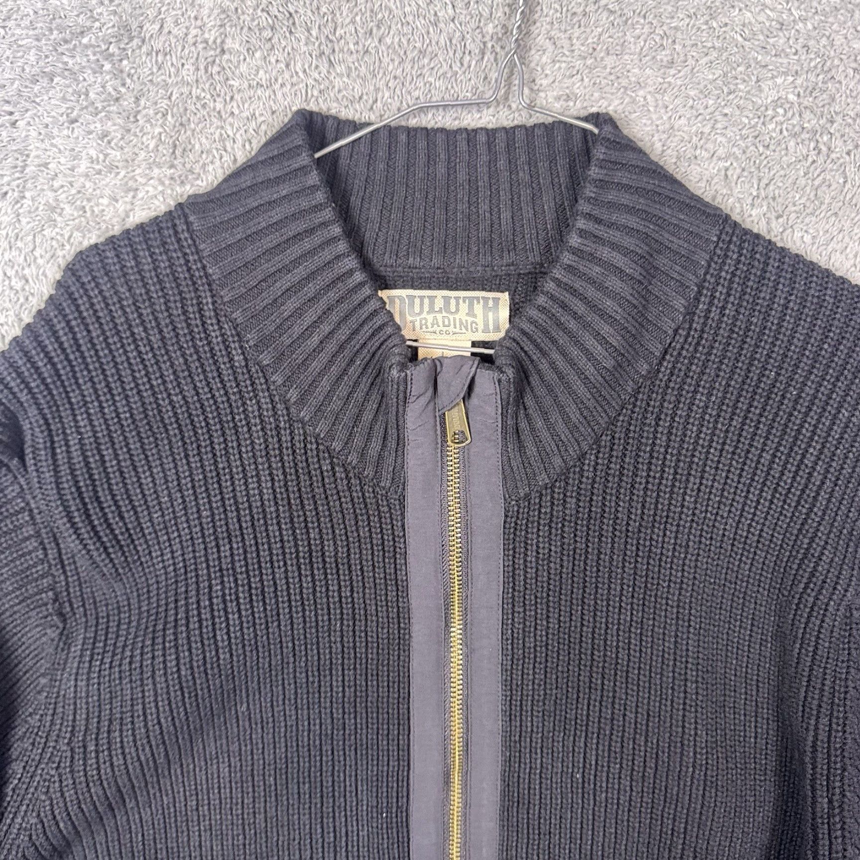 Vintage Duluth Mens L Brigadier Full Zip Wool Jacket Elbow Patch 57713 Sweater Black Knit Full Zip Pocket Wool Blend Size US L / EU 52-54 / 3 - 5 Thumbnail
