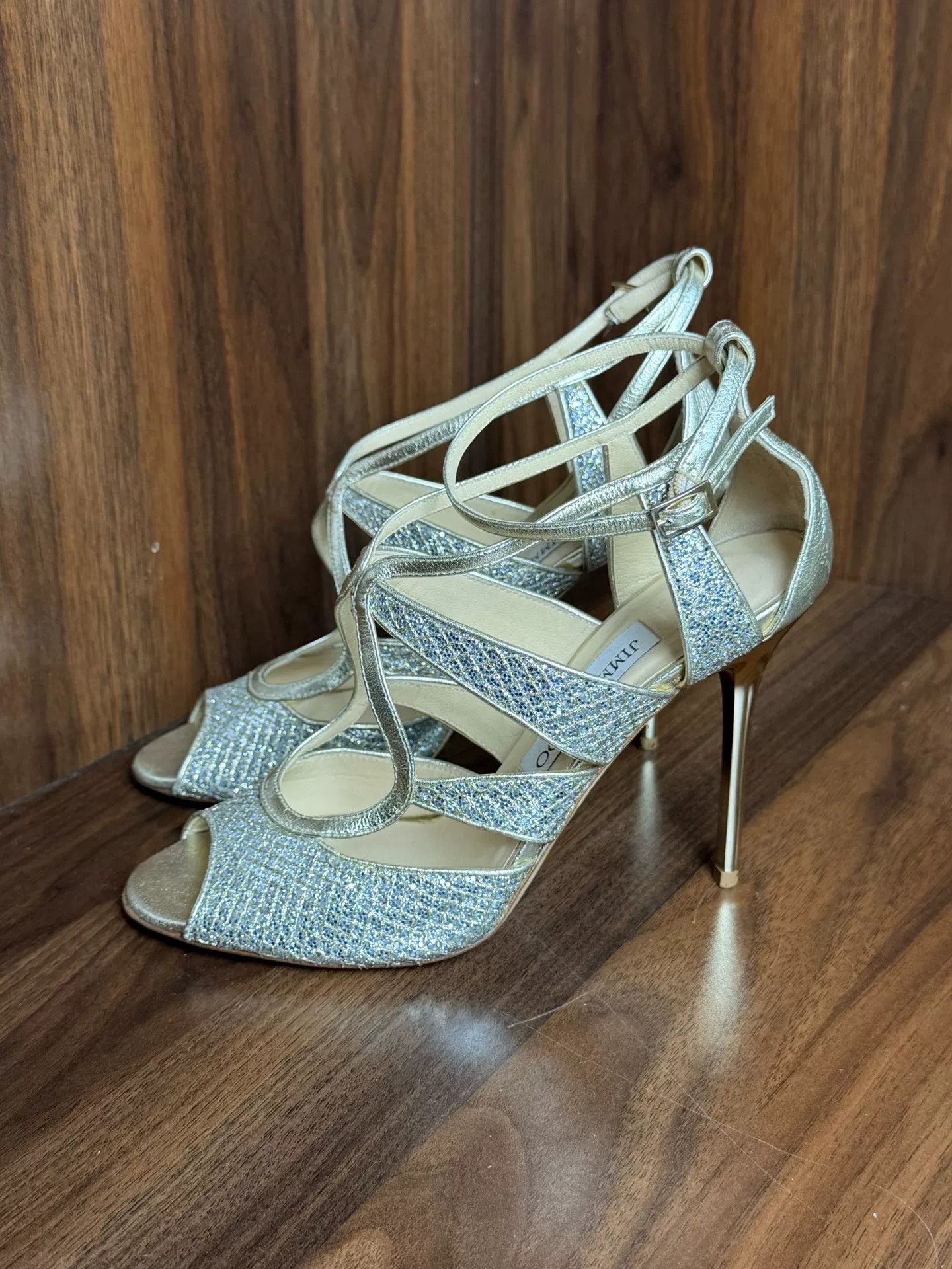 Jimmy Choo Jimmy Choo Gold Sandals us_7 Women Size US 7 / IT 37 - 1 Thumbnail