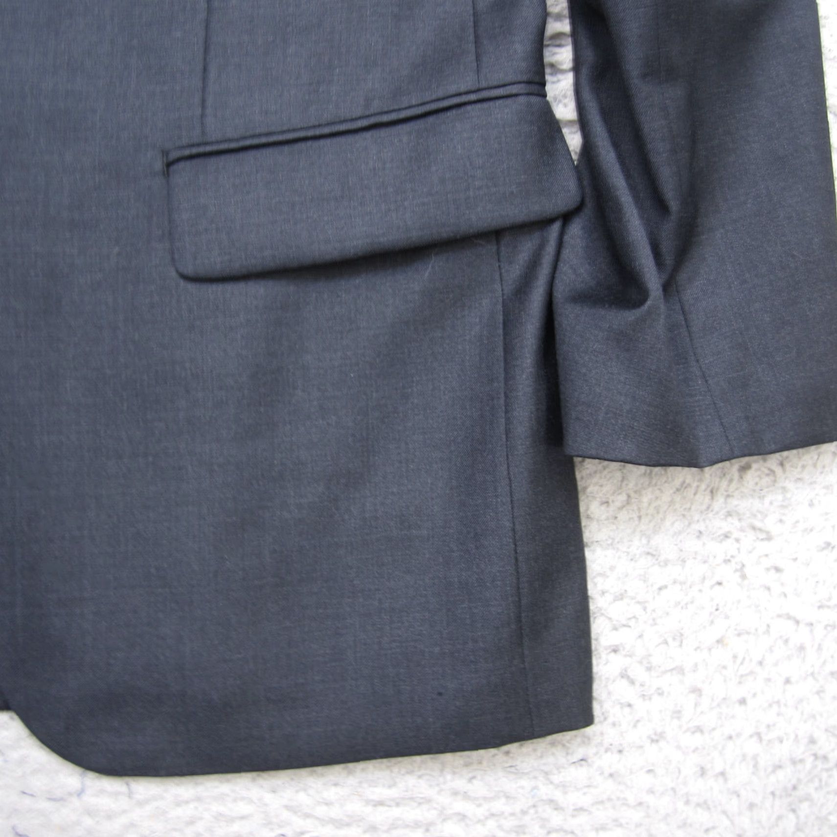 Vintage Indochino Blazer Mens 42 Gray Wool Paisley Lined Sport Coat 2 Button Size 42R - 3 Thumbnail