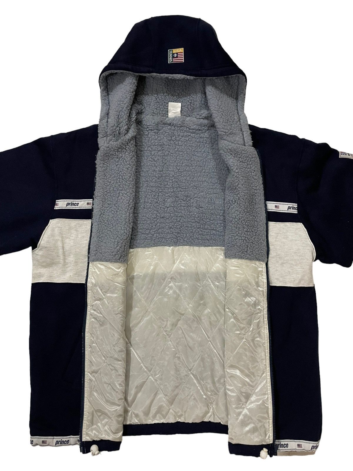 Prince × Vintage Vintage 90s Prince Tennis Faux Fleece Zip-up Hoodie Jacket Size US L / EU 52-54 / 3 - 14 Thumbnail