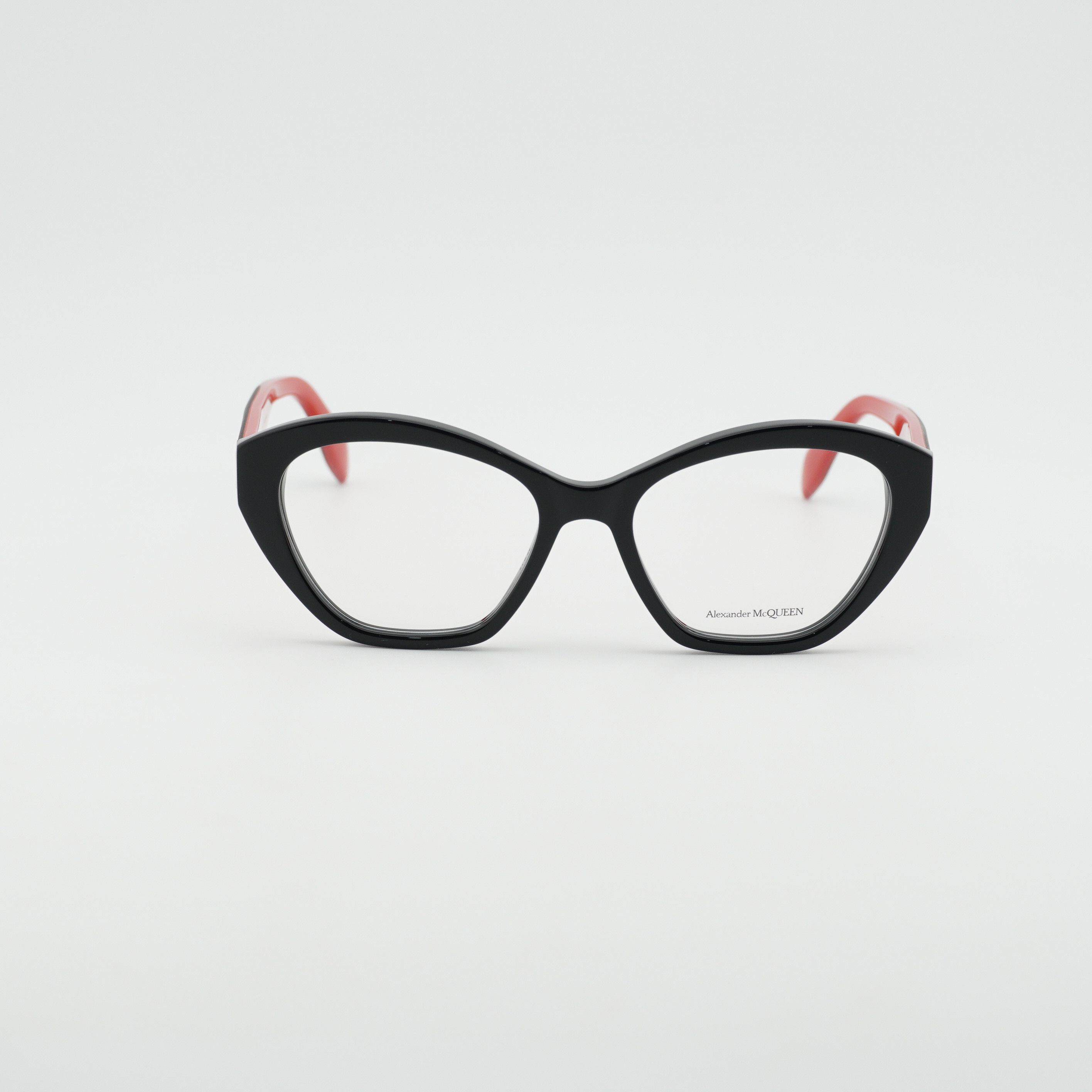 Alexander McQueen Alexander McQueen AM0360O 003 Eyeglasses Black/Red 52mm Size ONE SIZE - 9 Thumbnail