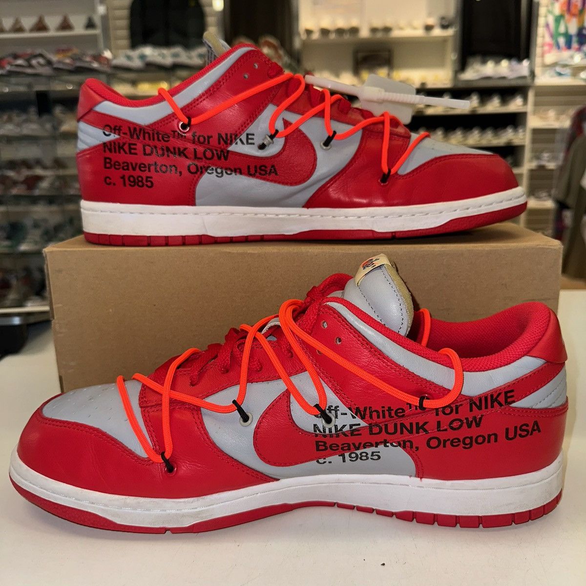 Nike Size 15 - Nike Dunk Low x OFF-WHITE University Red 2019 Size US 15 / EU 48 - 2 Thumbnail