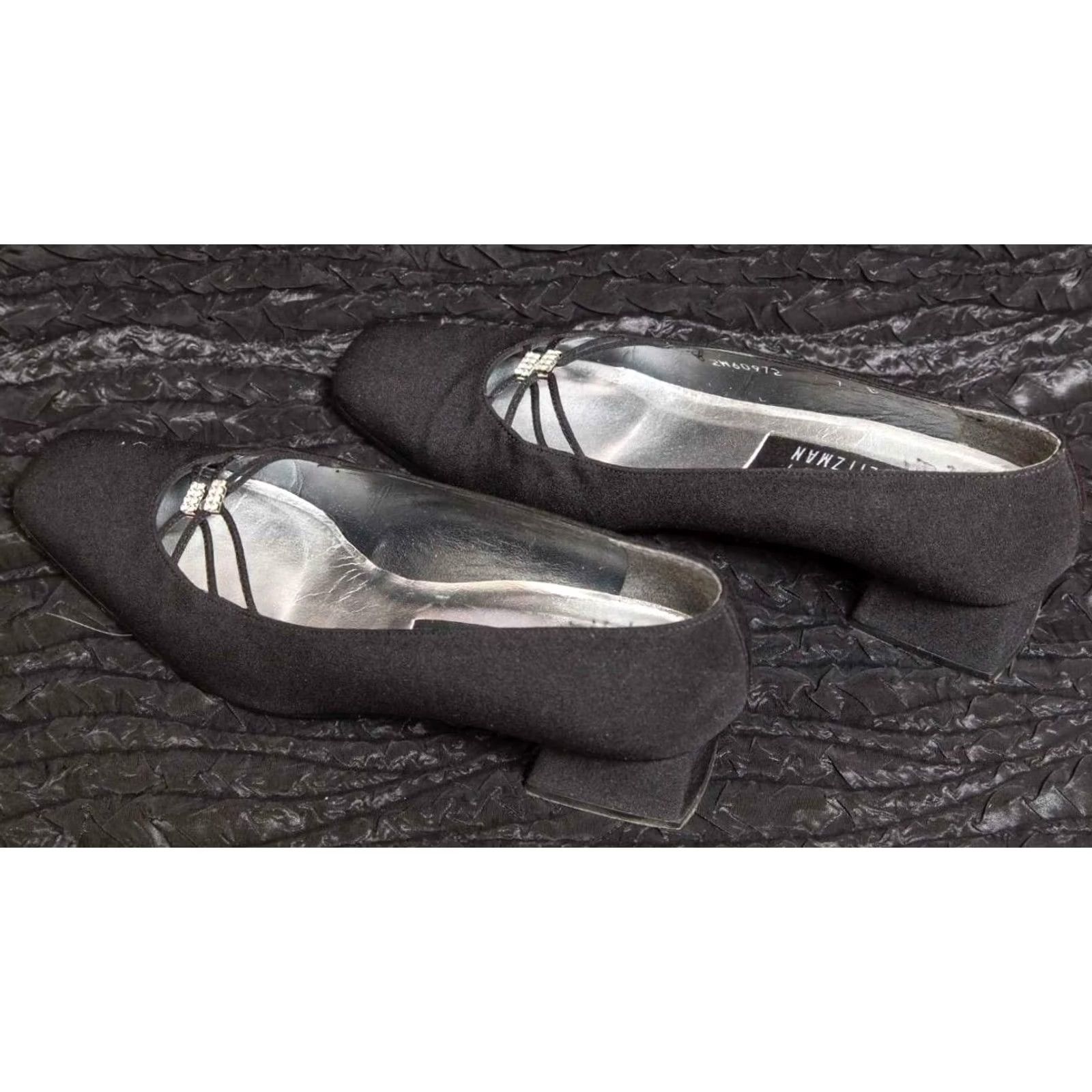 Stuart Weitzman Stuart Weitzman Black Womens Heels 7 M - Leather Platforms & Wedges, Mid Heel, Spain, US Size 7, Women, Black, Stuart Weitzman, Heel, Leather, 90s? Size US 7 / IT 37 - 3 Thumbnail