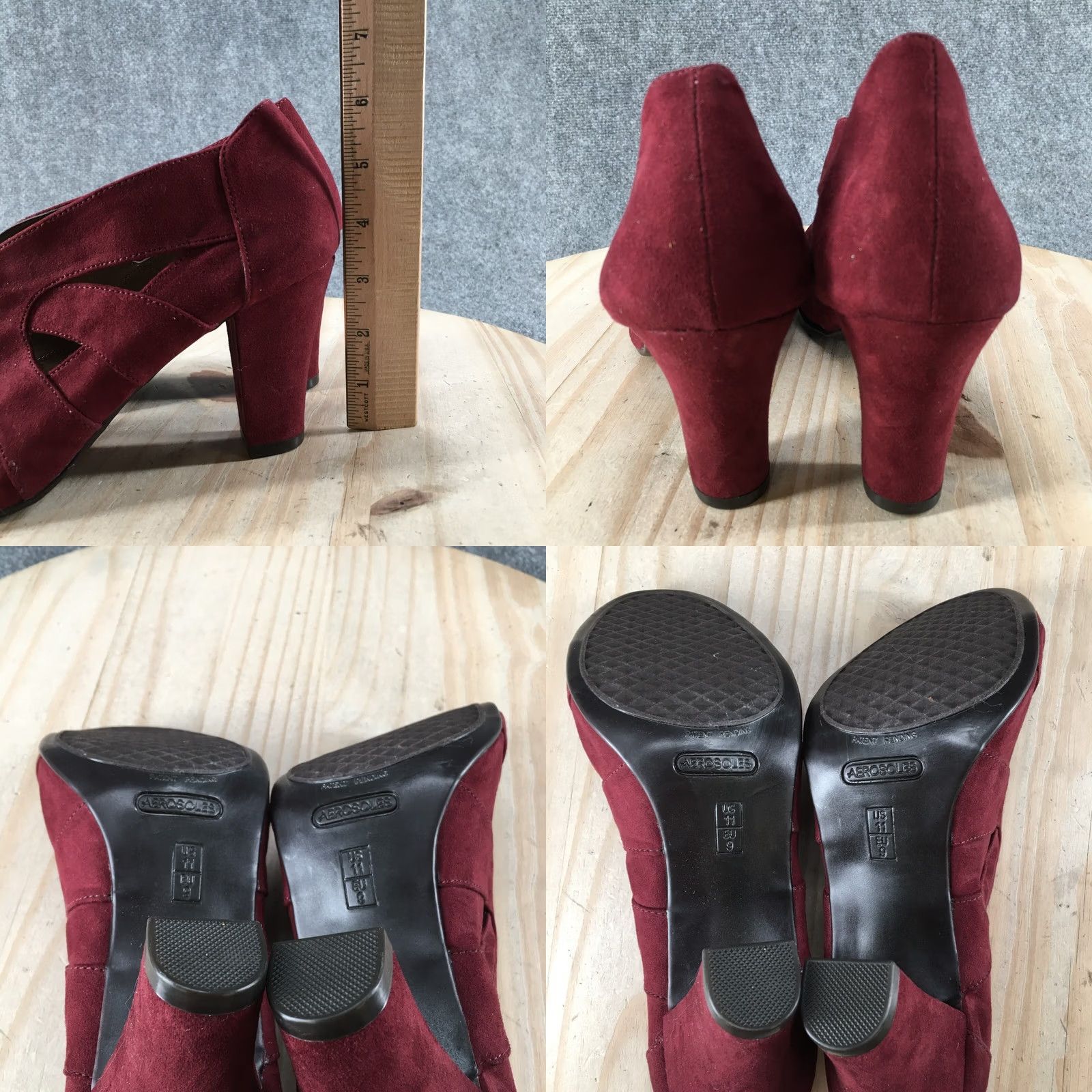 Vintage Aerosoles Heel Rest Boots Womens 11 M Ankle Booties Red Fabric Block Heel Leather? No Fabric Size US 11 / IT 41 - 8 Thumbnail