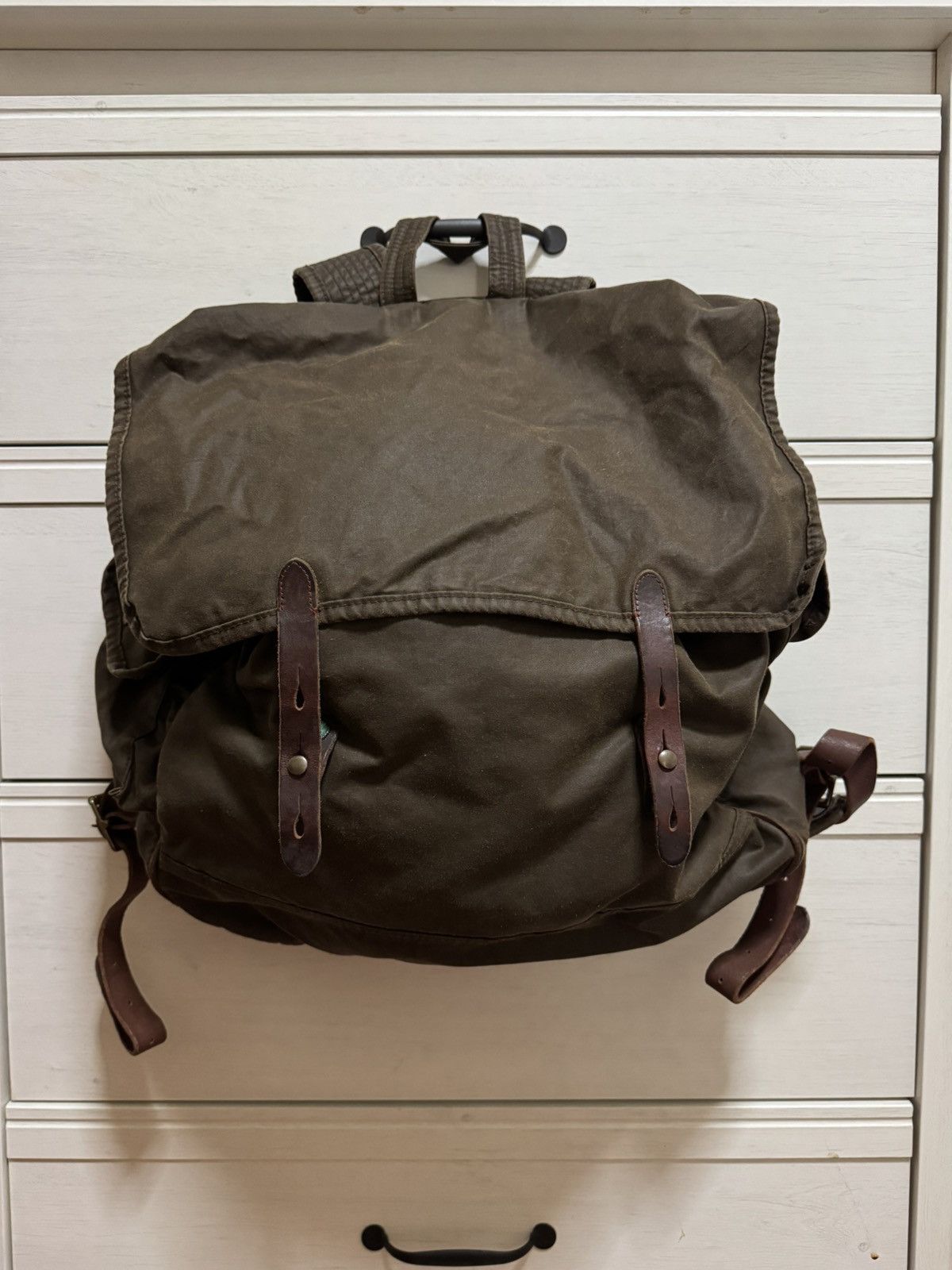 RRL Ralph Lauren DOUBLE RL (RRL) Leather Trim Oiled Cloth Backpack FW22 Size ONE SIZE - 1 Thumbnail