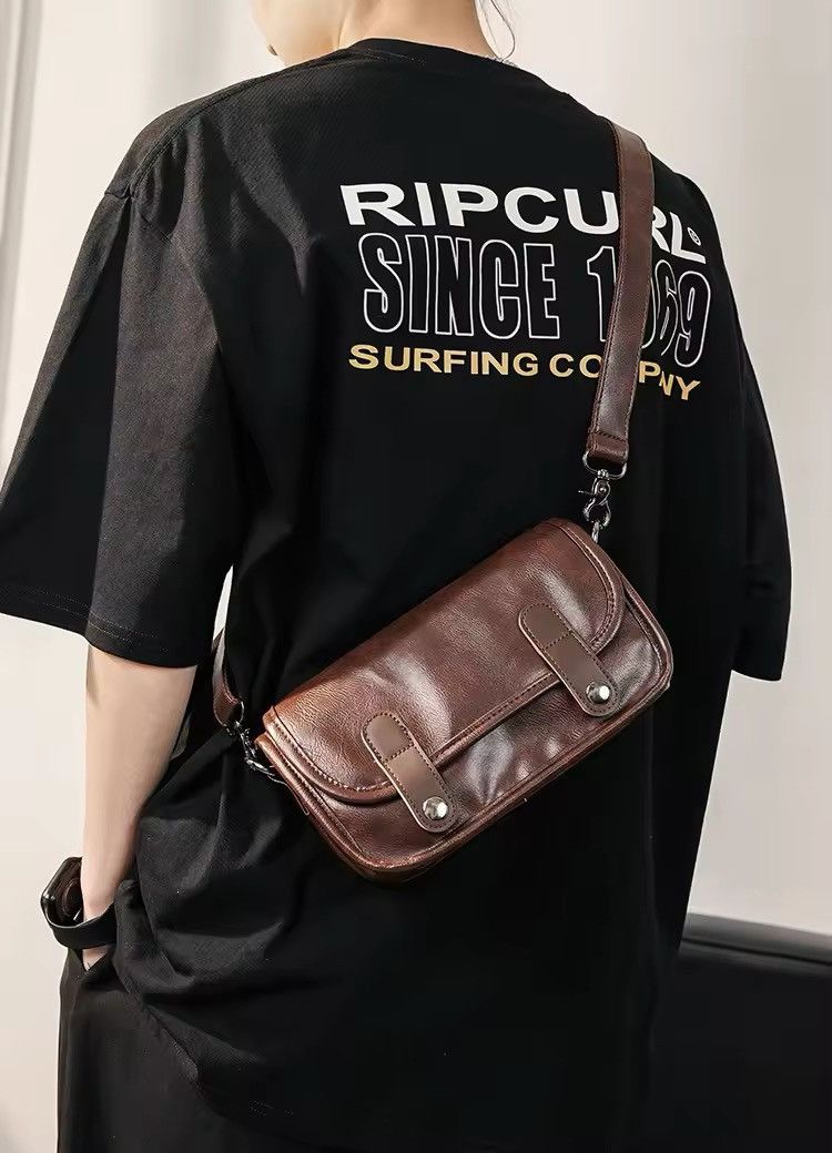Leather Retro Leather Shoulder Bag Size ONE SIZE - 1 Thumbnail