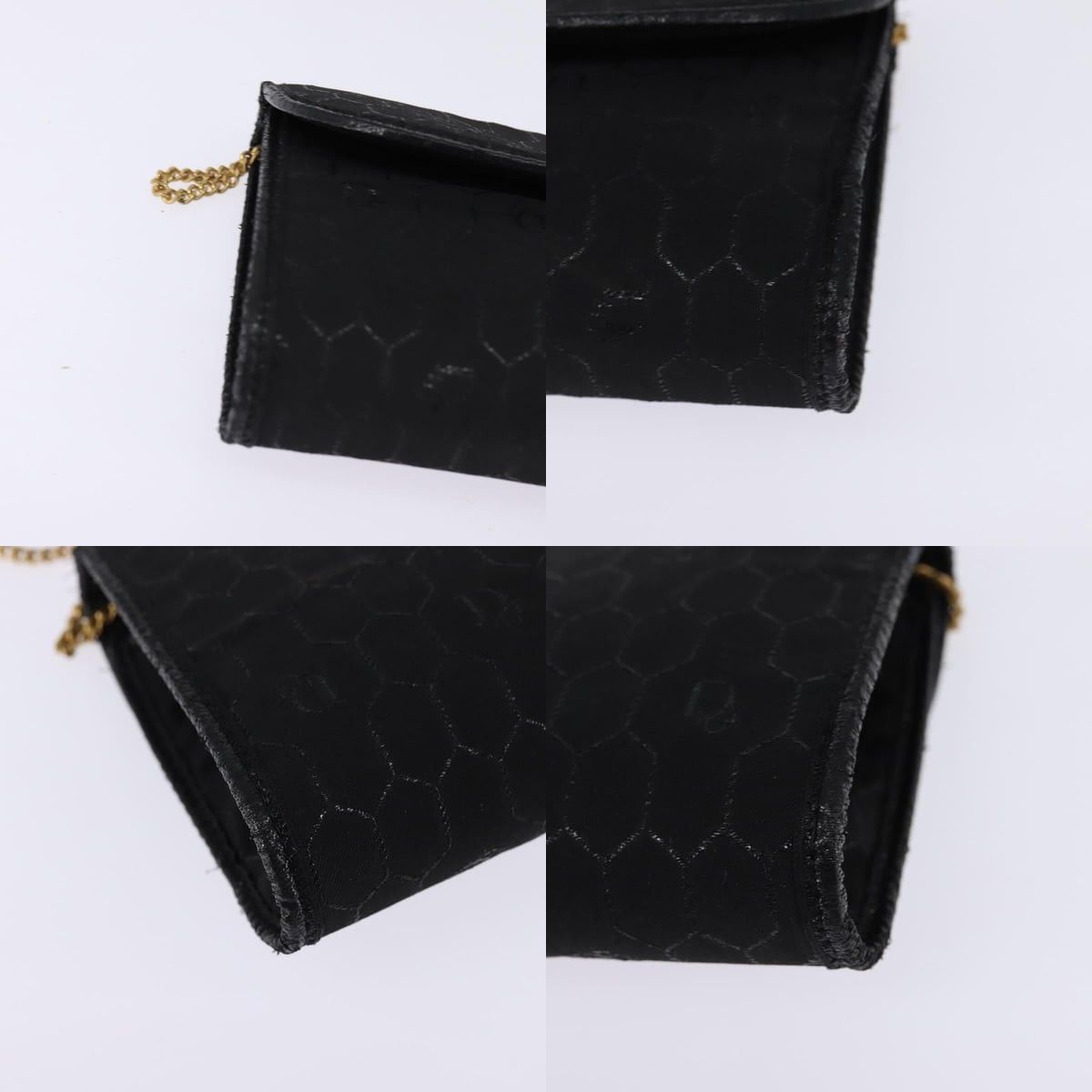 Dior DIOR Honeycomb Canvas Chain Shoulder Bag Black Gold Size ONE SIZE - 10 Thumbnail