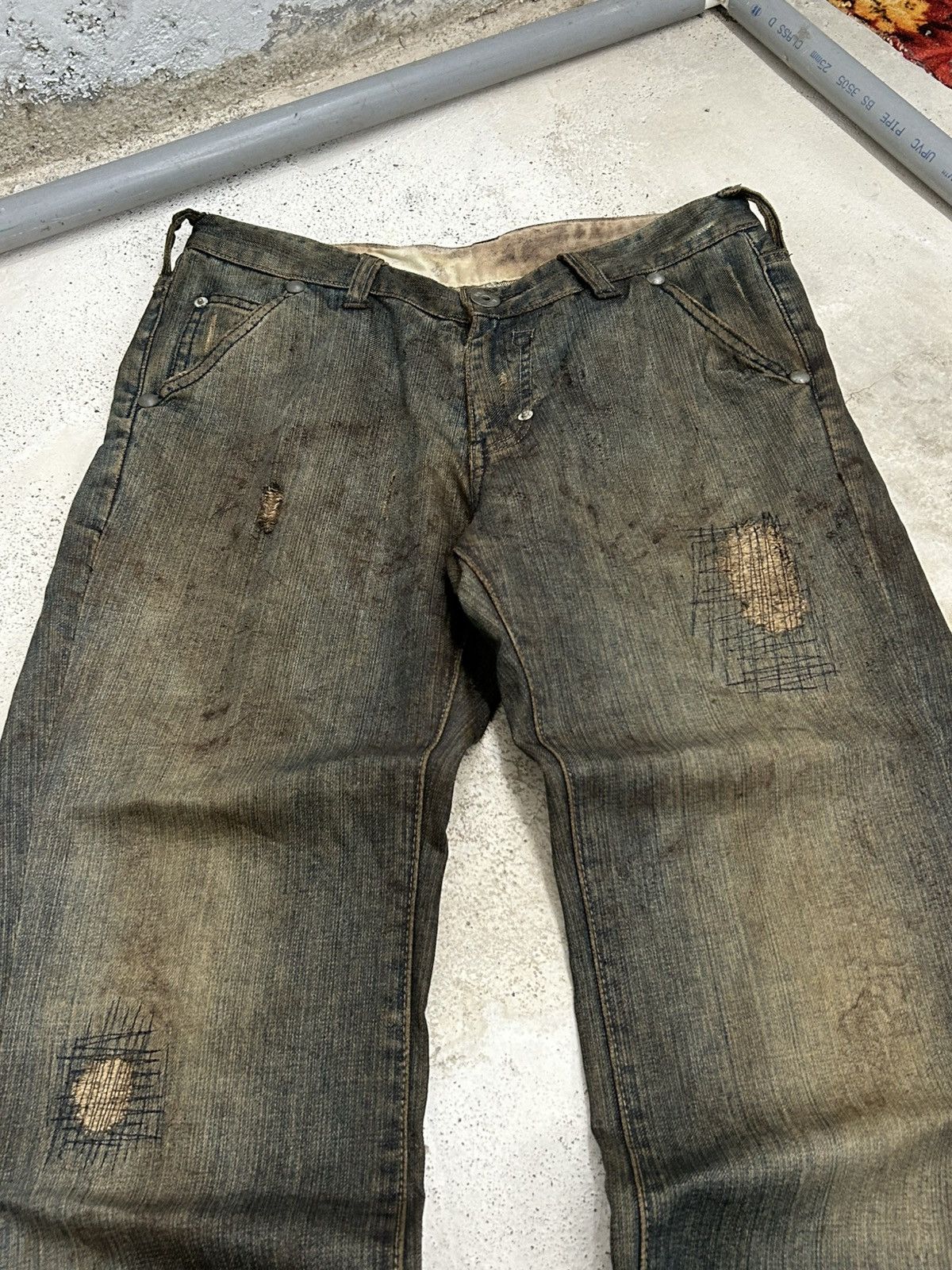 Hysteric Glamour Vintage R/H Baggy Flare Mud Washed Dirty Distressed Uruboro Size US 31 - 7 Thumbnail