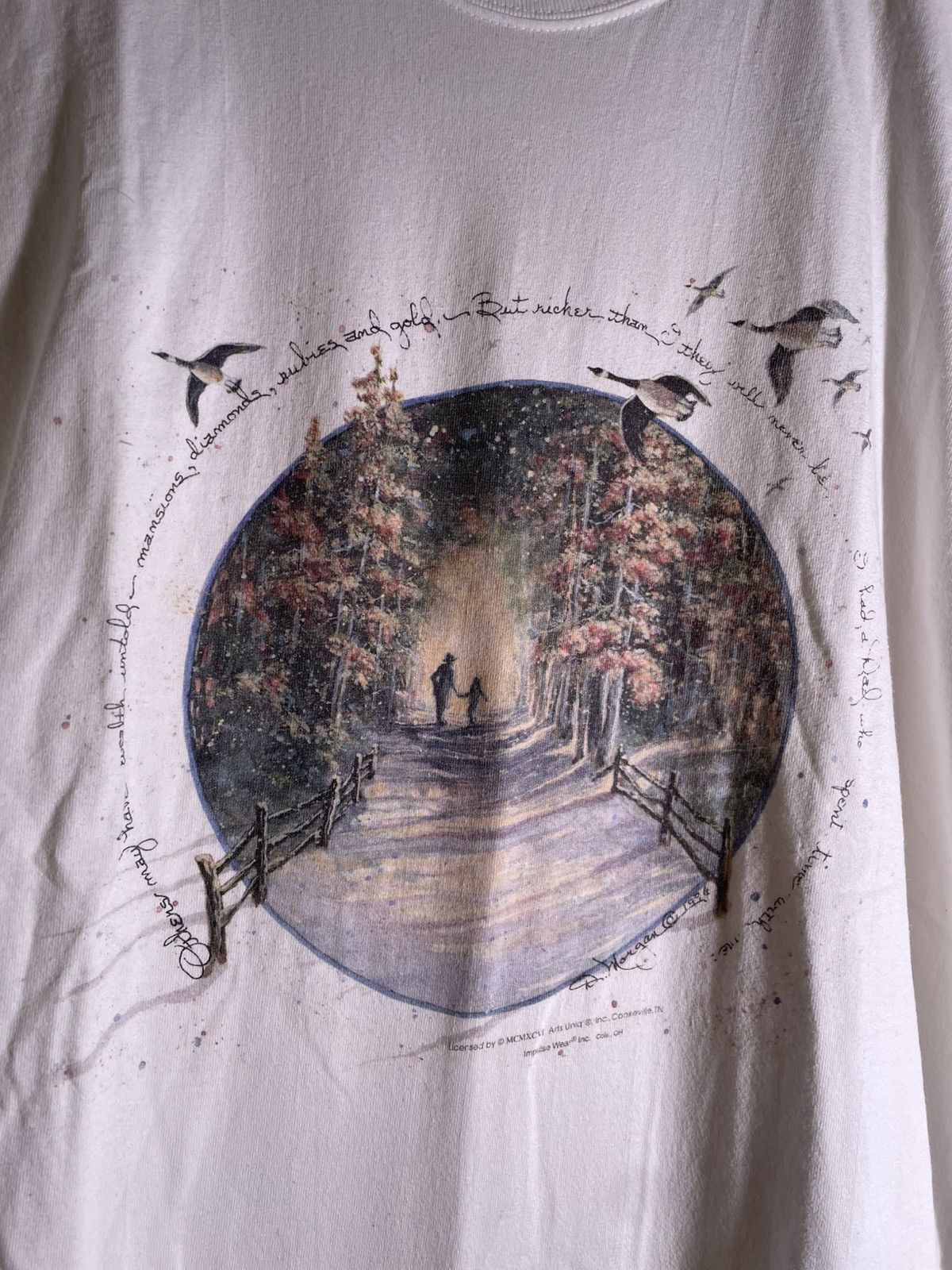 Vintage 90’s 2000’s Y2K VTG Vintage Father Landscape Retro Art Shirt Size US XL / EU 56 / 4 - 3 Thumbnail