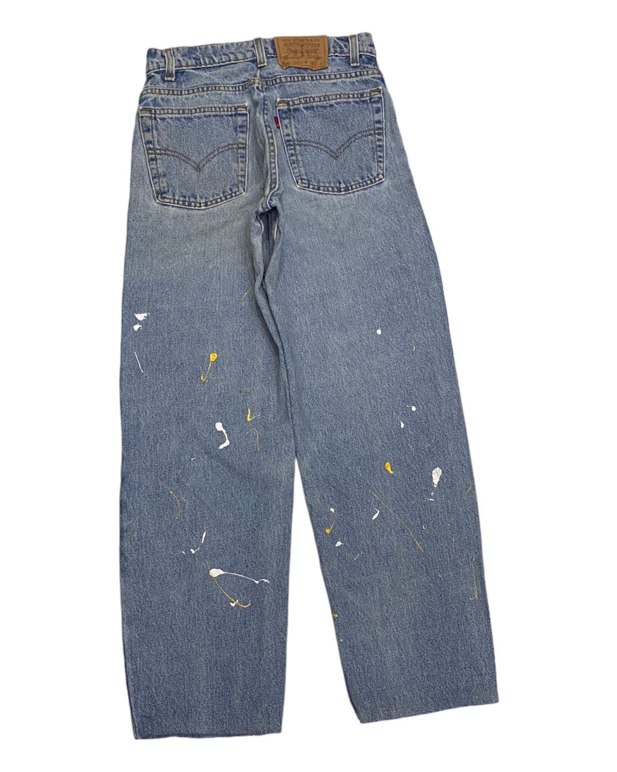 LEVIS 550 PAINTER BAGGY DENIM DISTRESSED TAPERED LEG