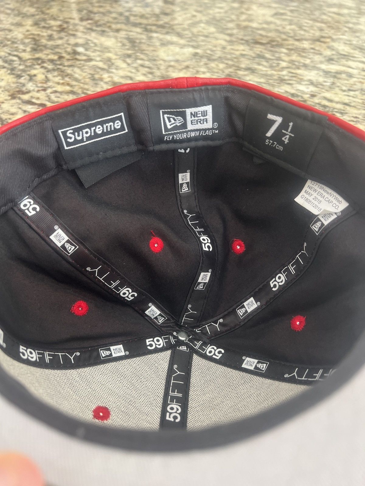 New Era × Supreme Supreme Leather Box Logo New Era Hat Size ONE SIZE - 3 Thumbnail